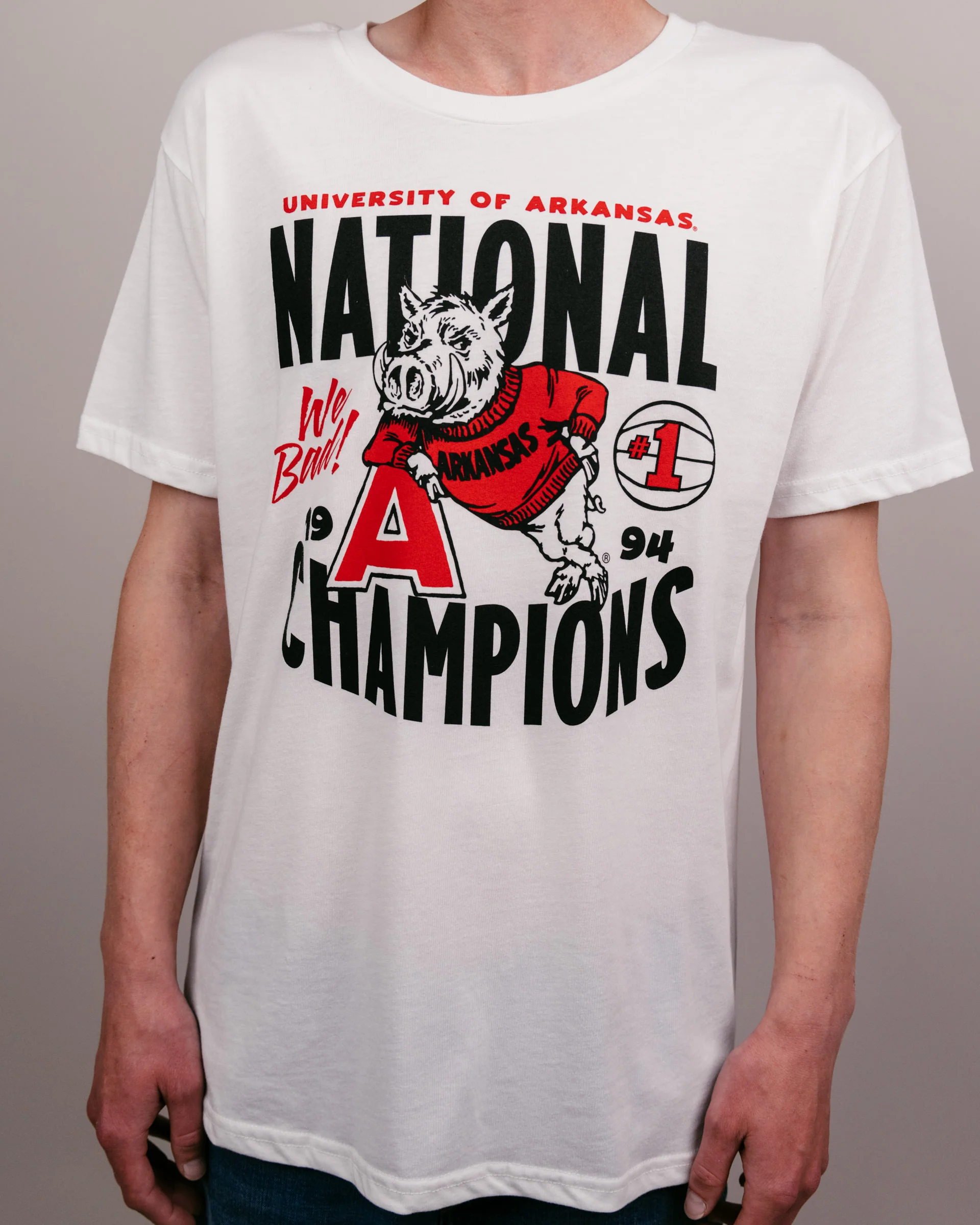 1994 Champs Arkansas White T-Shirt - Image 2
