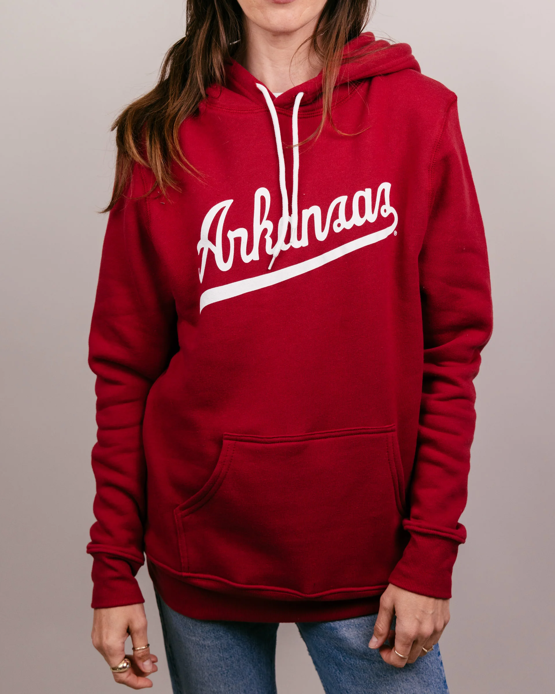 Arkansas Script Cardinal Hoodie - Image 2