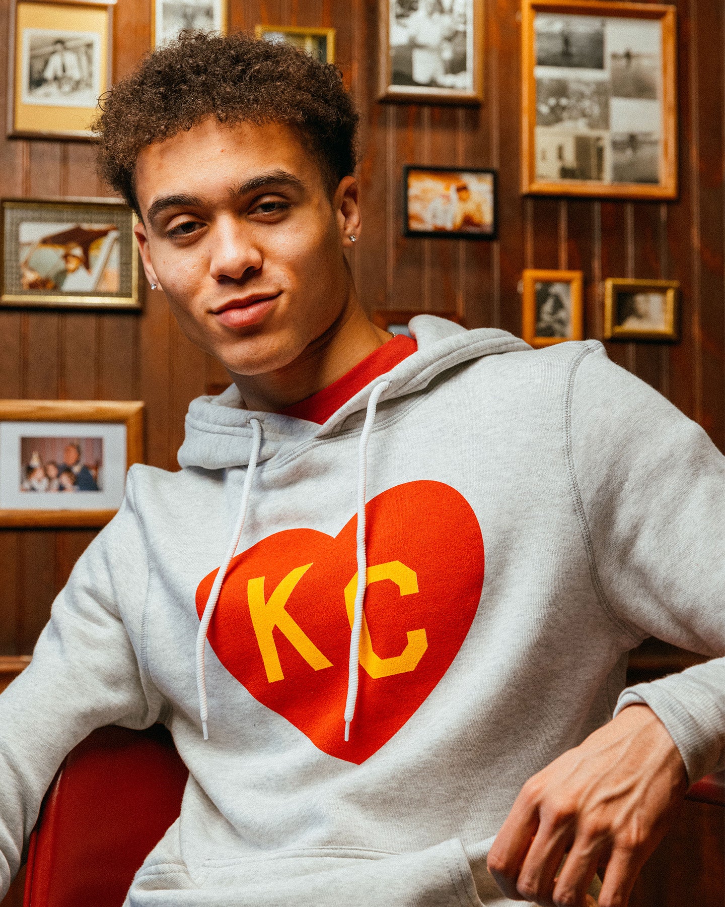 Ash & Red Arrowhead KC Heart Hoodie - Image 2