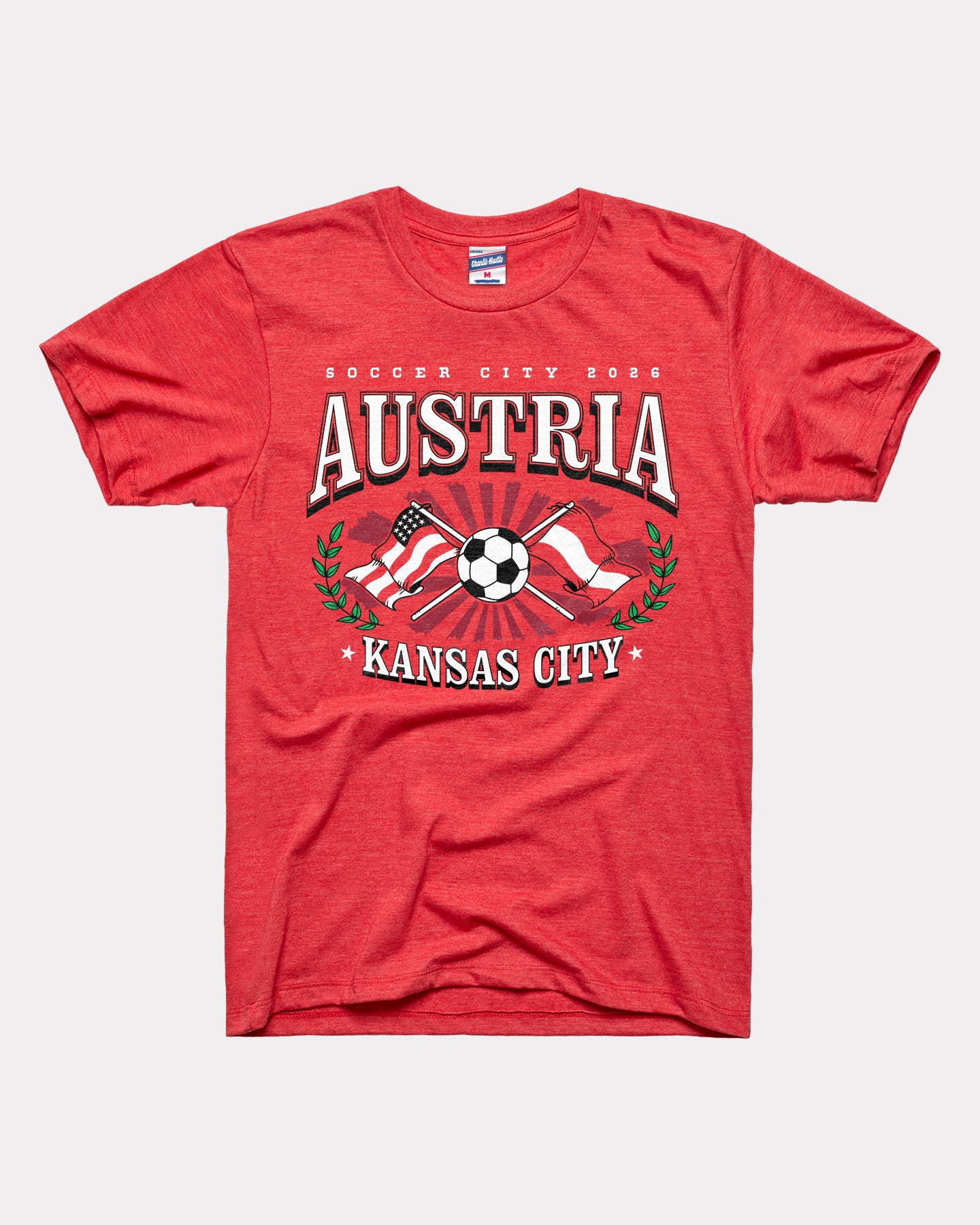 Austria Soccer City 2026 Heather Red T-Shirt