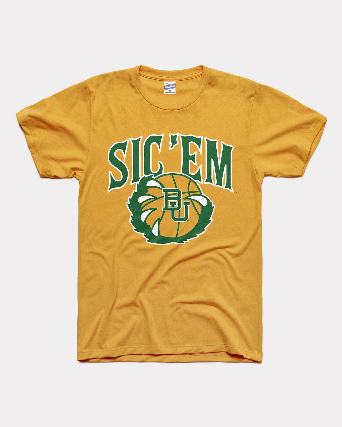 Baylor Bears Sic 'Em Basketball Gold T-Shirt
