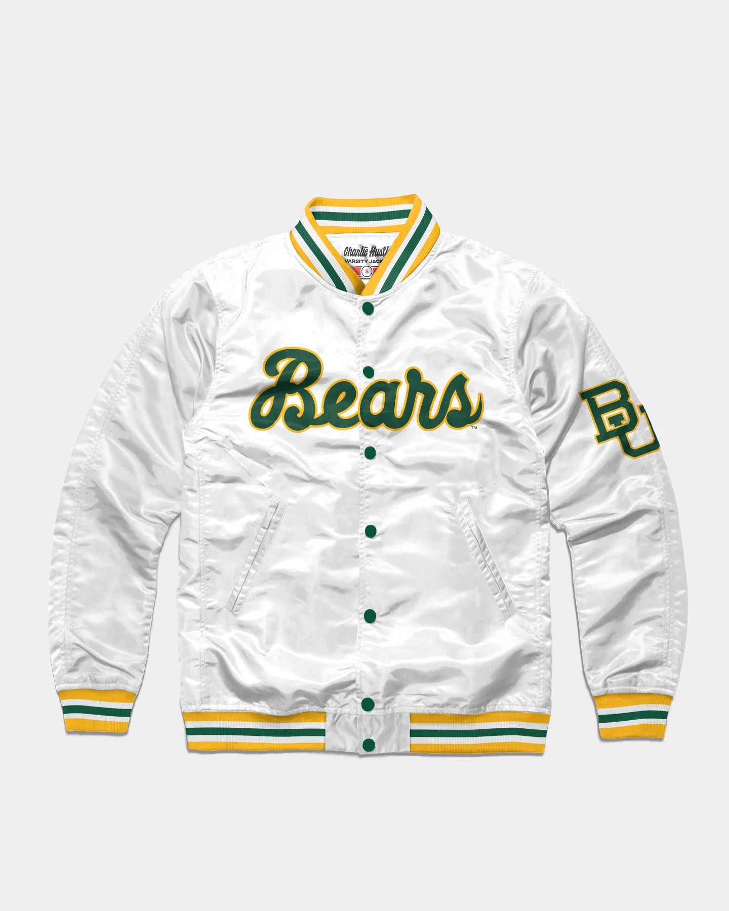 Baylor Bears White Letterman Jacket
