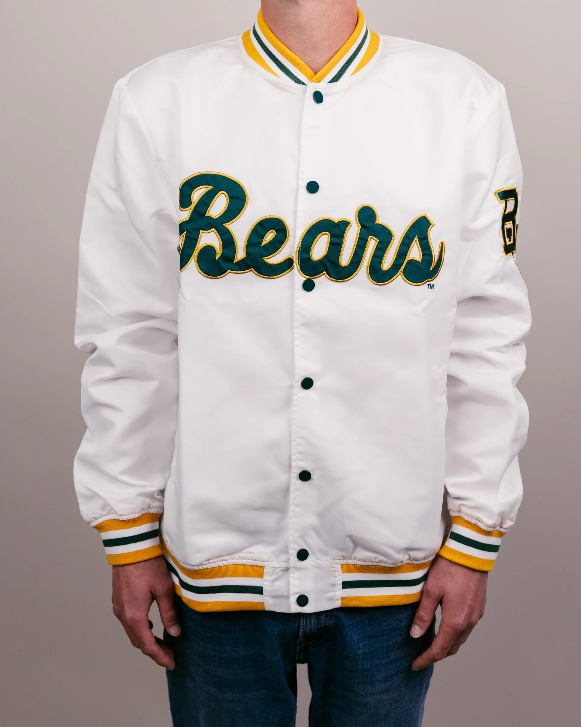 Baylor Bears White Letterman Jacket - Image 3