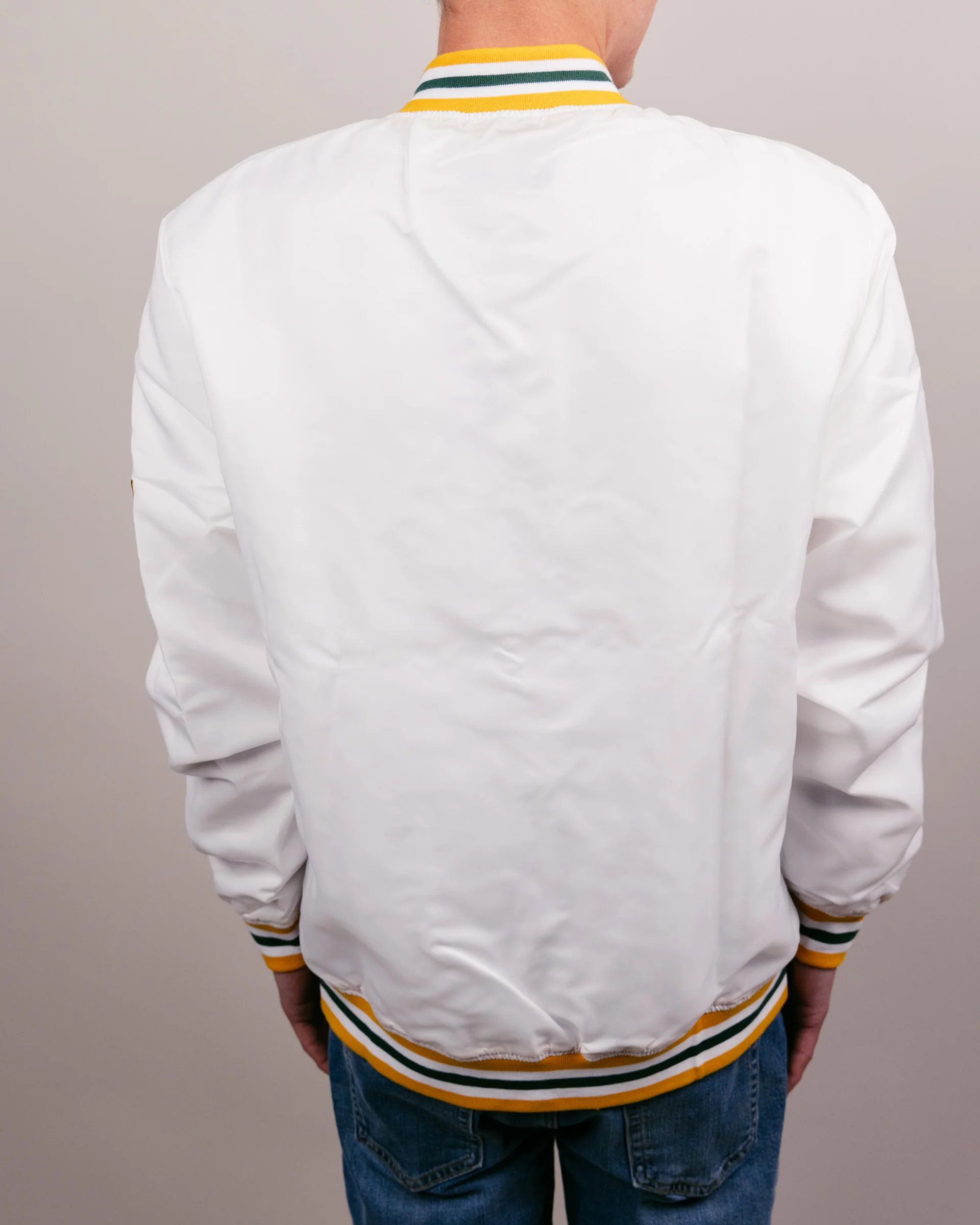 Baylor Bears White Letterman Jacket - Image 5