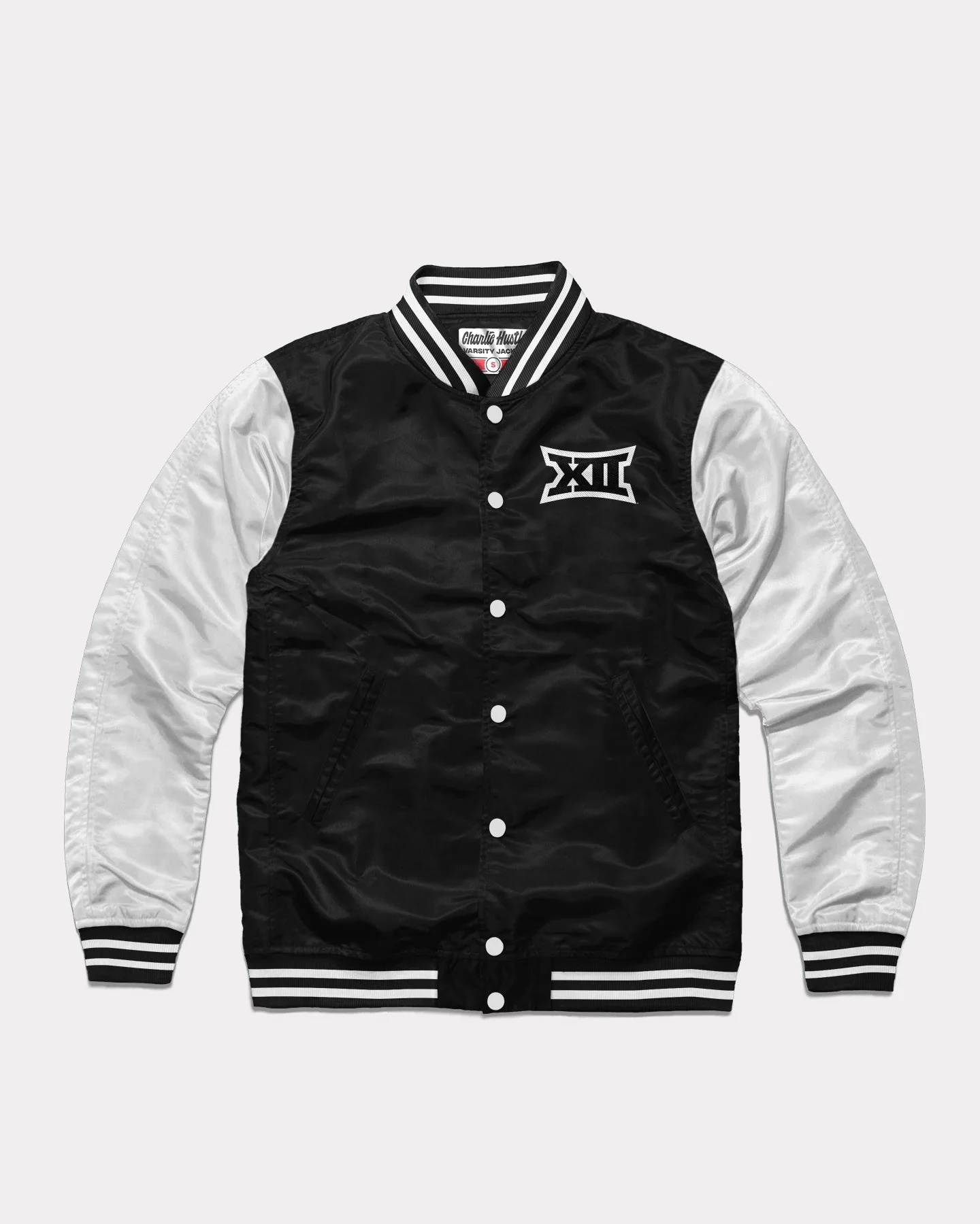 Big 12 Black and White Letterman Jacket