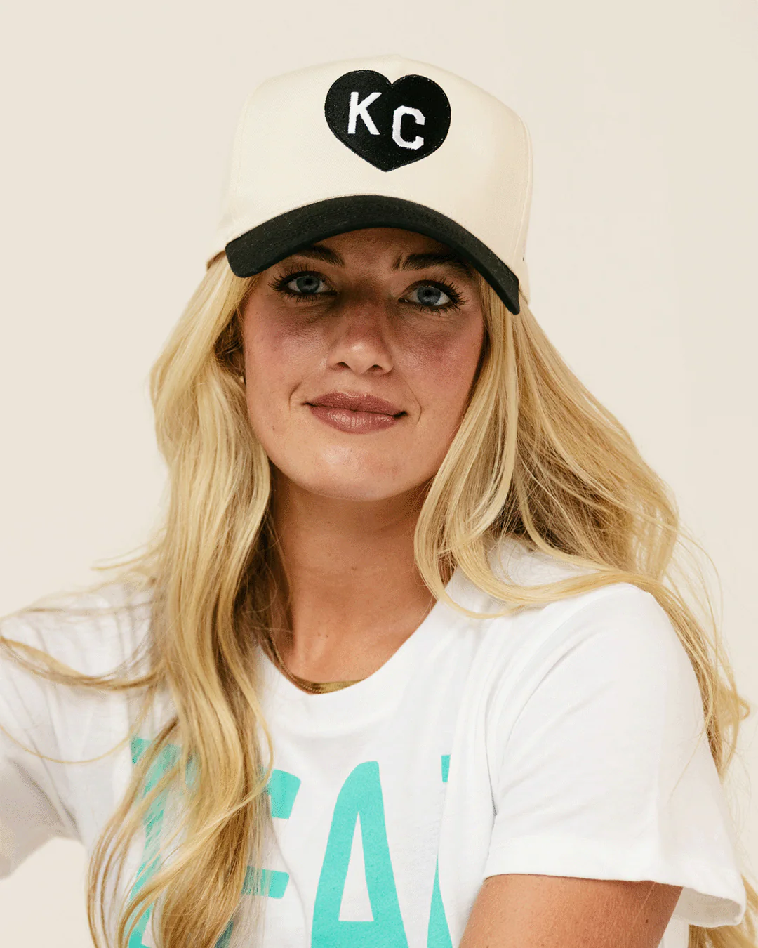 Black KC Heart Tan & Black Two Tone Hat - Image 4