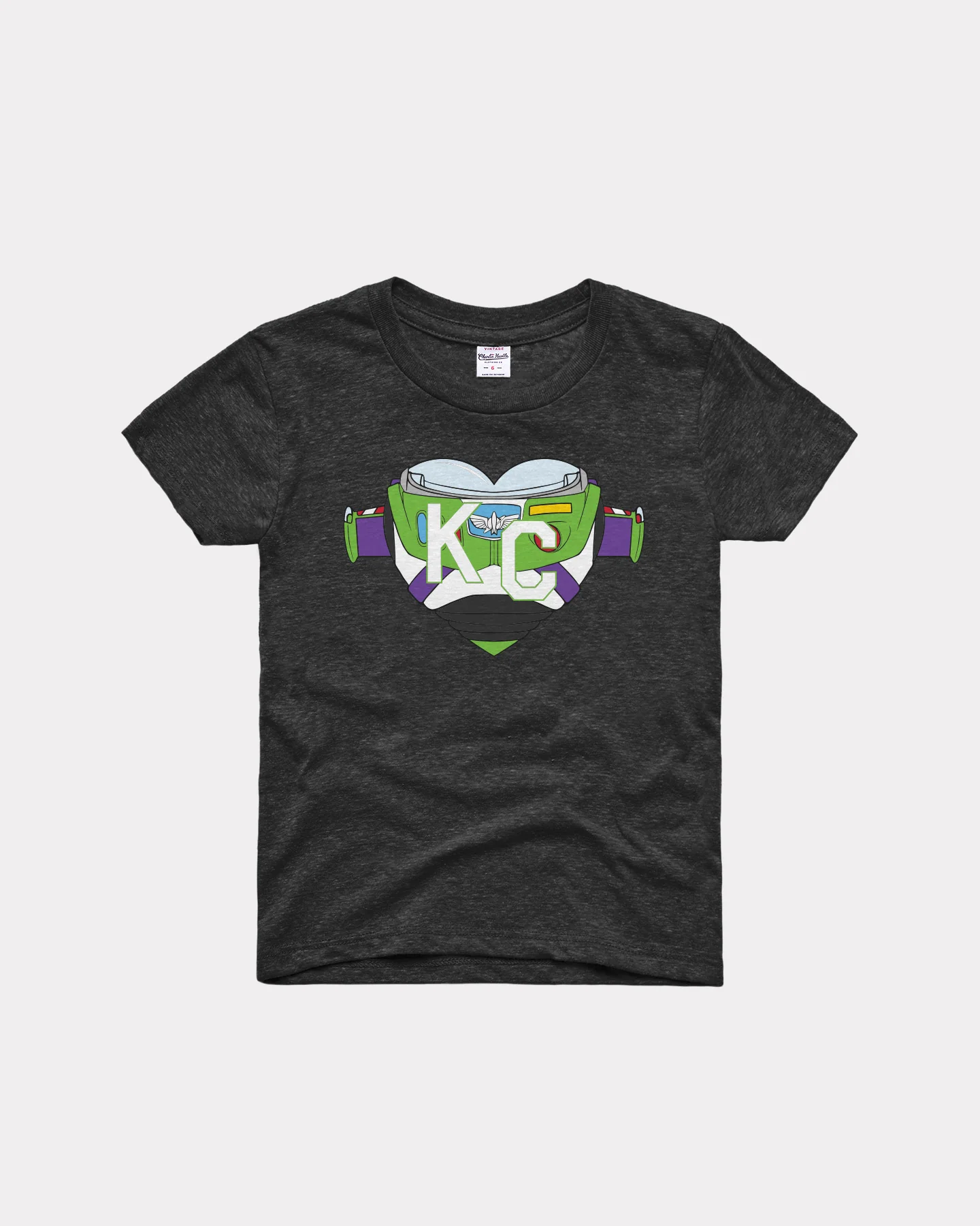 Buzz KC Heart Kids Vintage Black T-Shirt