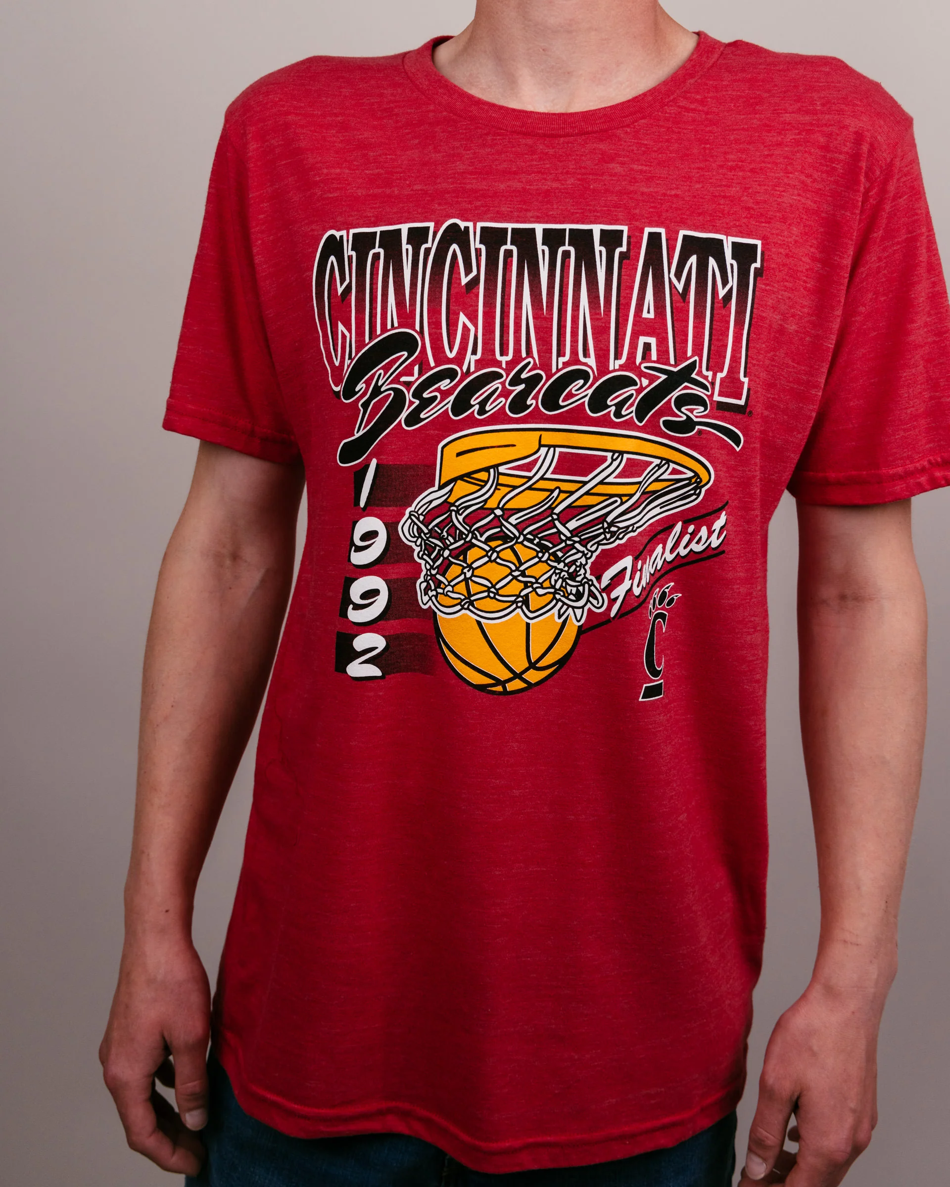 Cincinnati Bearcats 1992 Basketball Red T-Shirt - Image 2