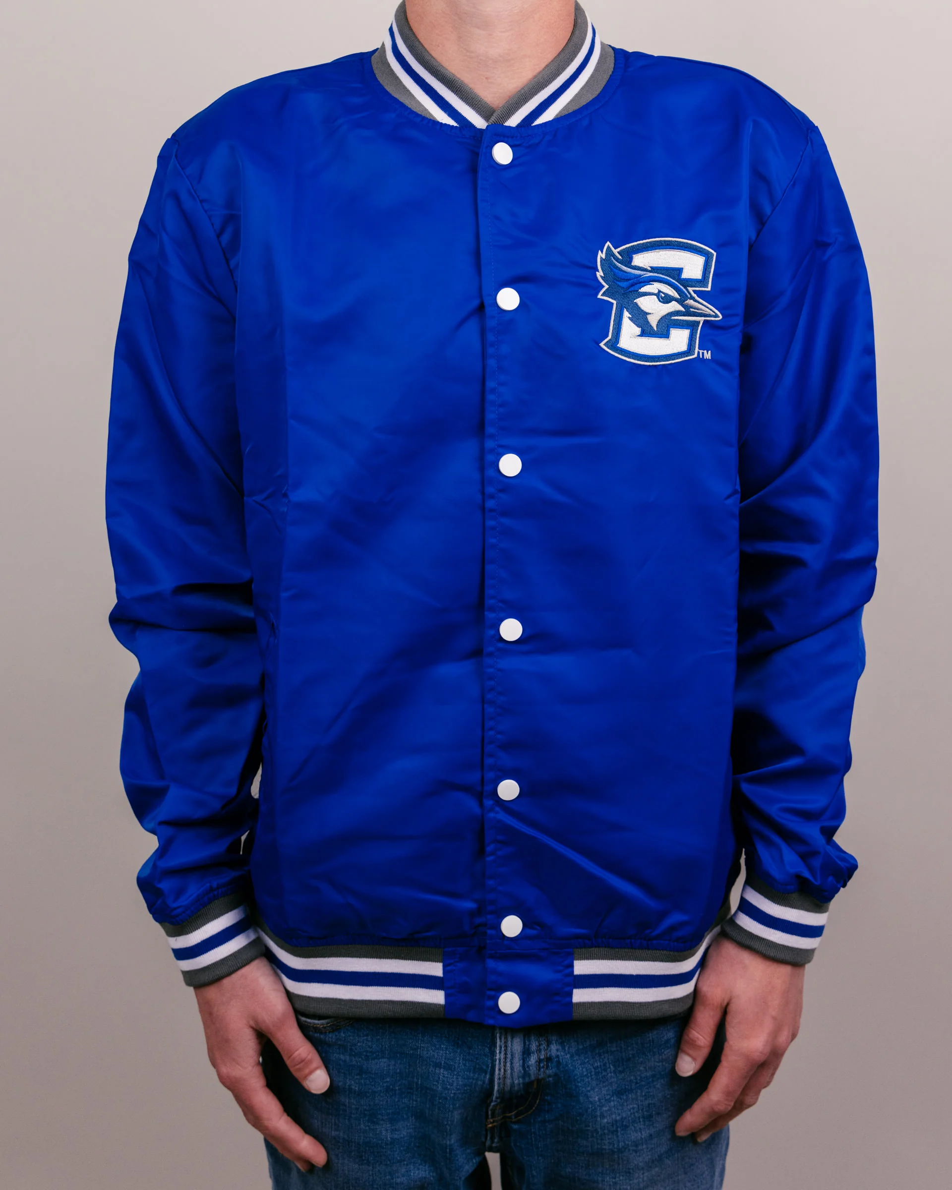 Creighton Bluejays Royal Blue Letterman Jacket - Image 3