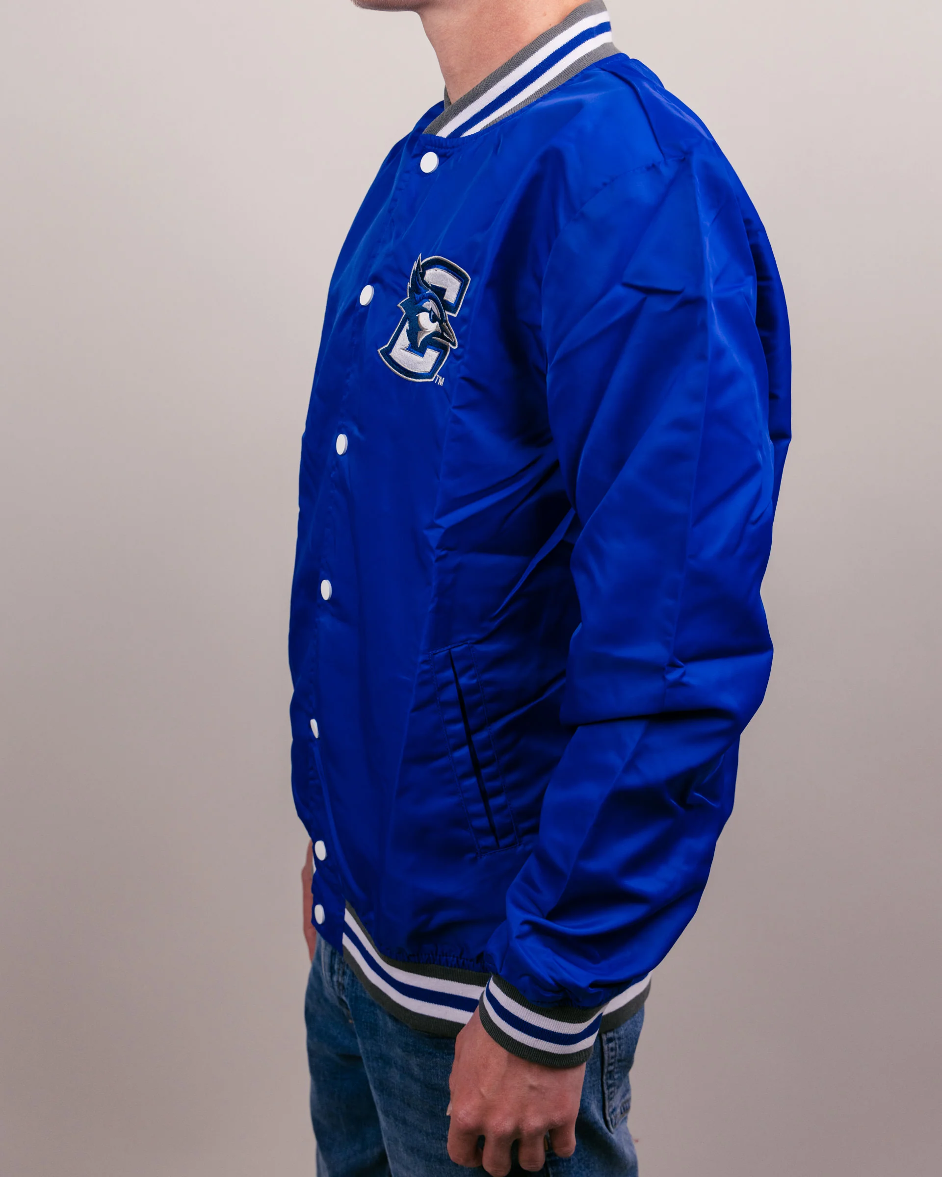 Creighton Bluejays Royal Blue Letterman Jacket - Image 4