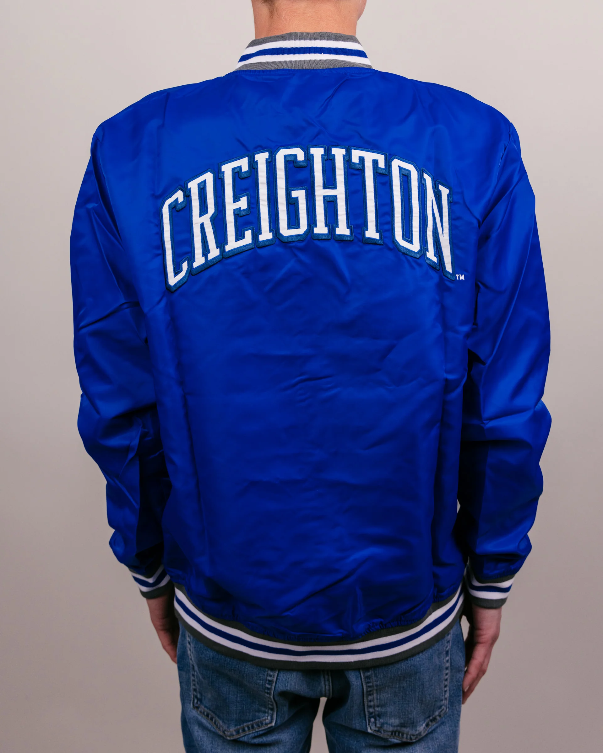 Creighton Bluejays Royal Blue Letterman Jacket - Image 5
