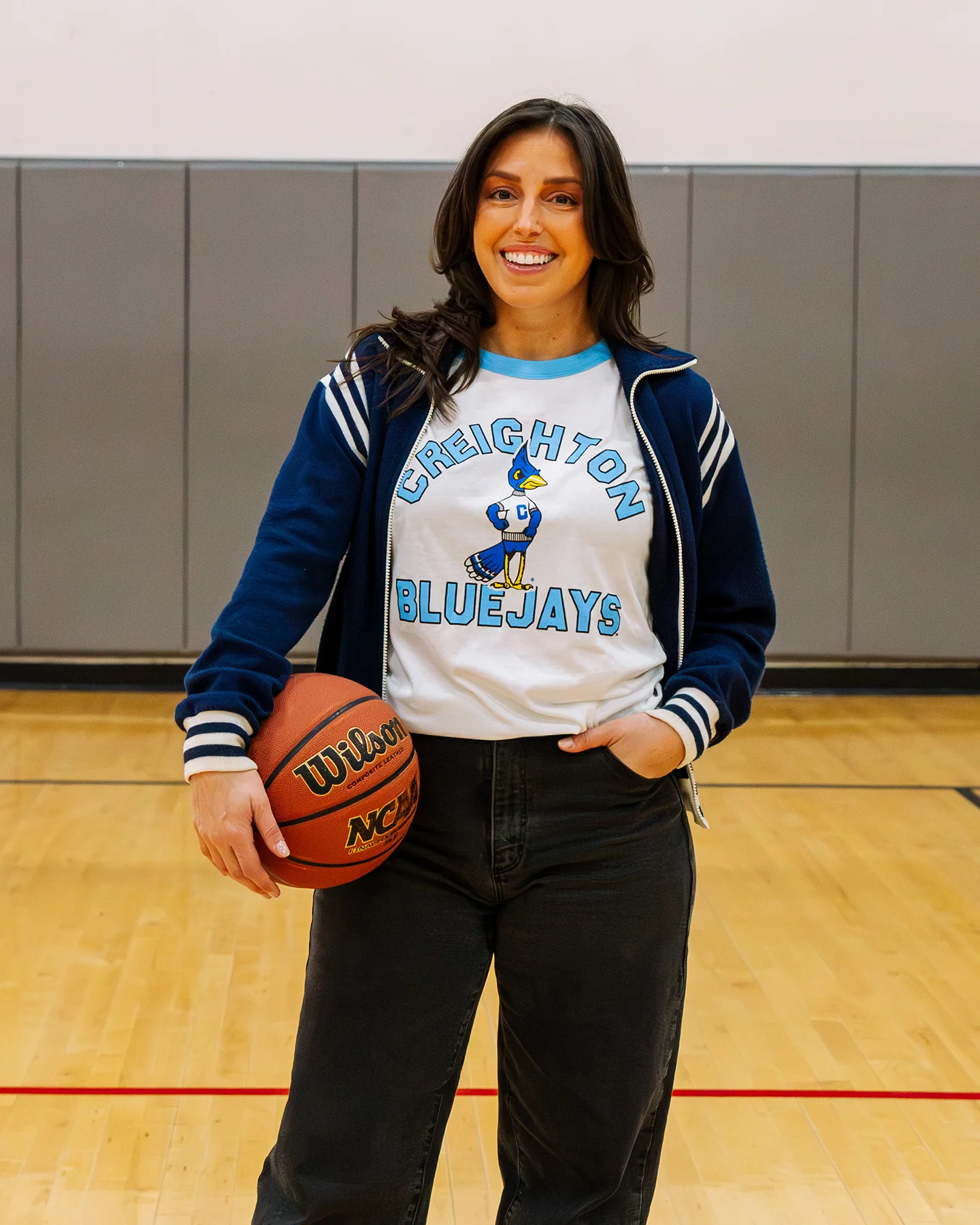 Creighton Bluejays Vault Bball White & Powder Ringer - Image 2
