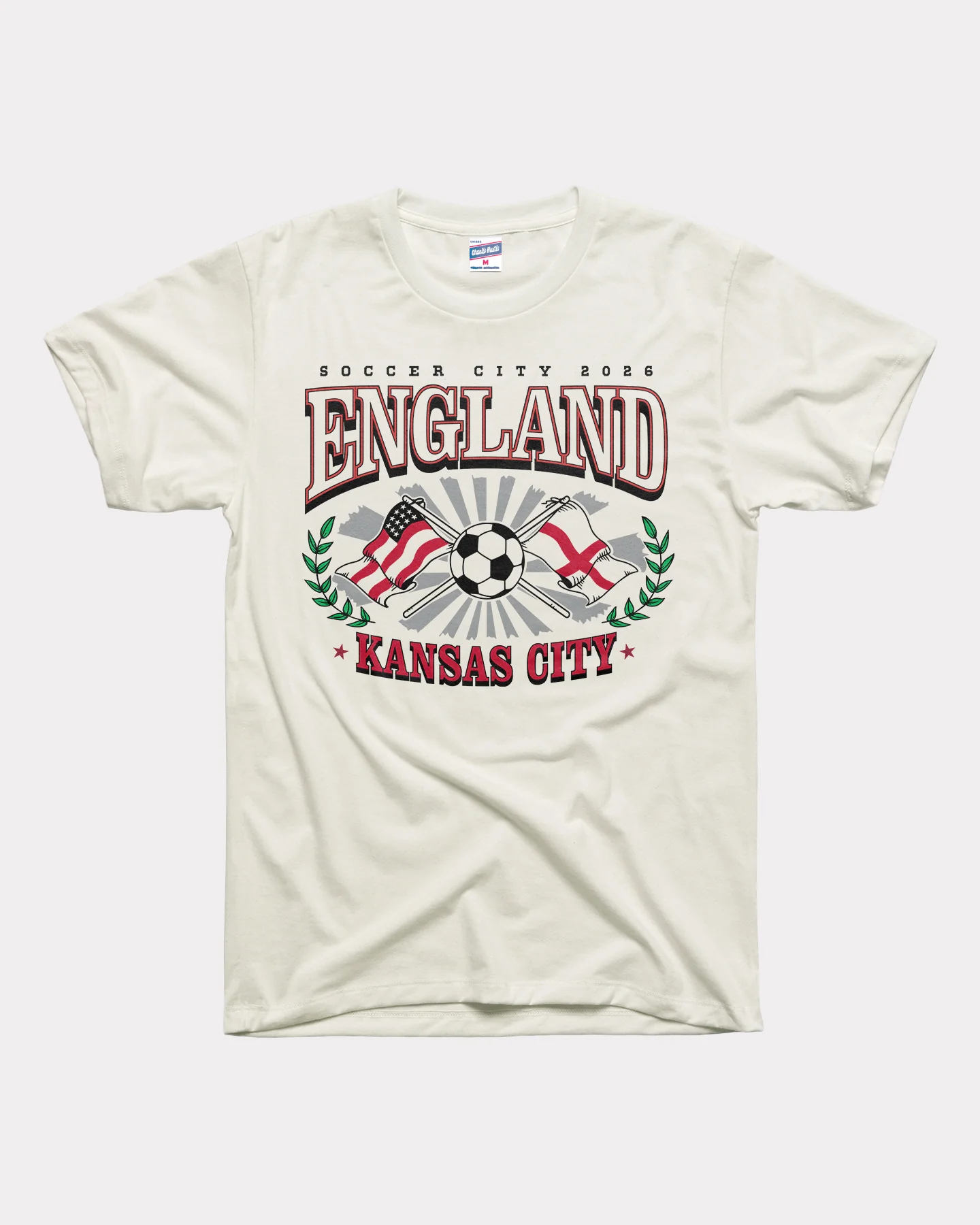 England Soccer City 2026 Vintage White T-Shirt