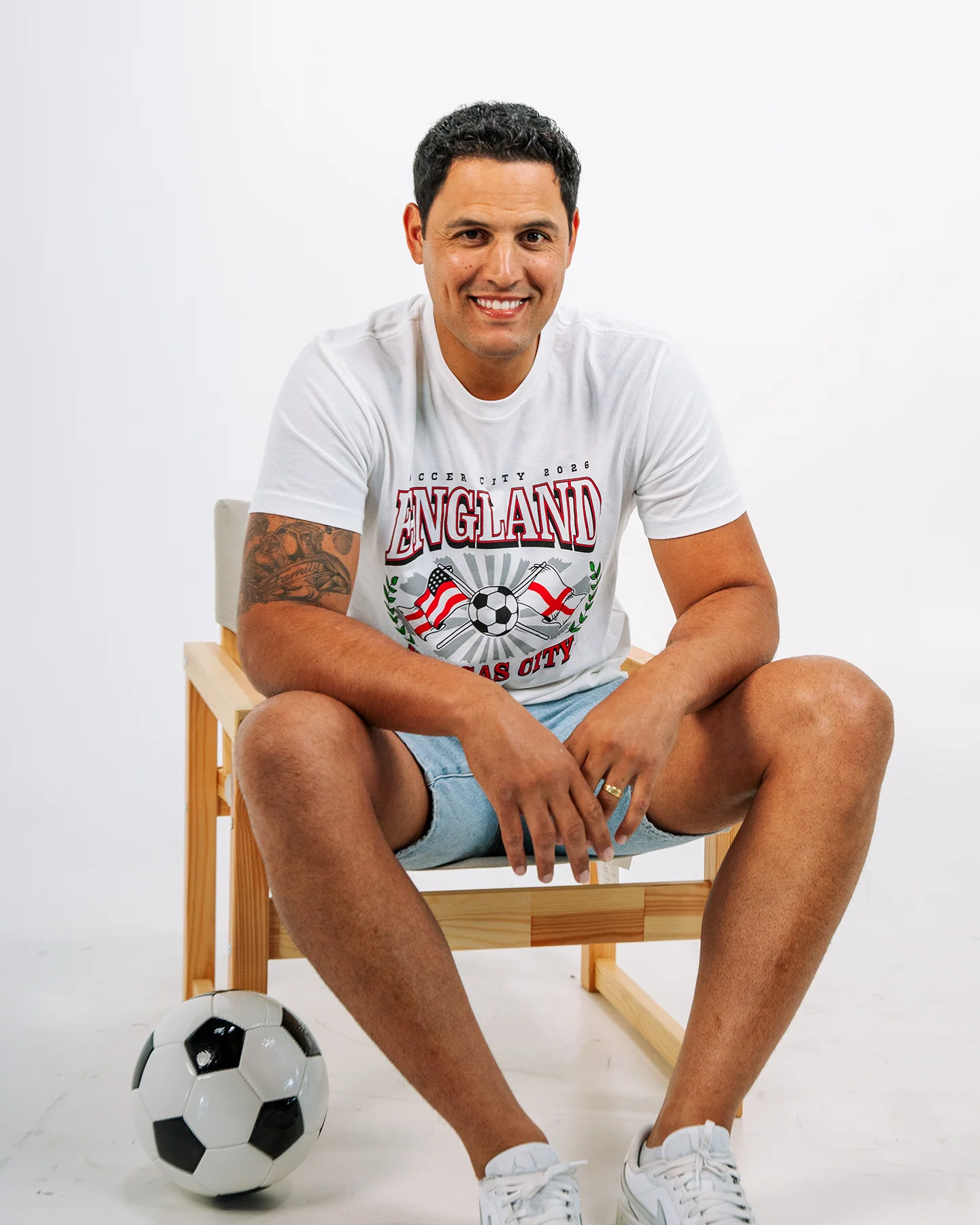 England Soccer City 2026 Vintage White T-Shirt - Image 2
