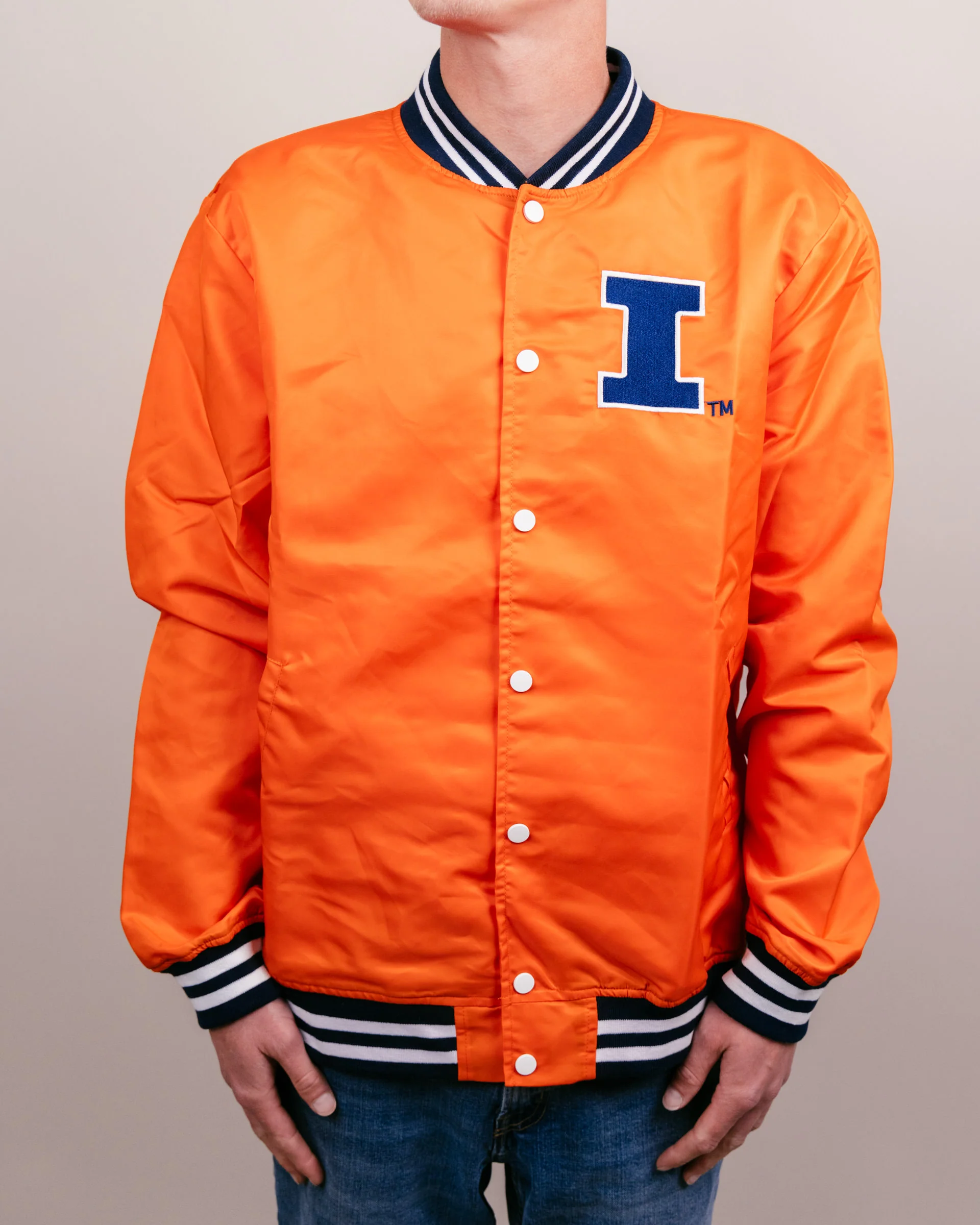 Fighting Illini Orange Letterman Jacket - Image 3