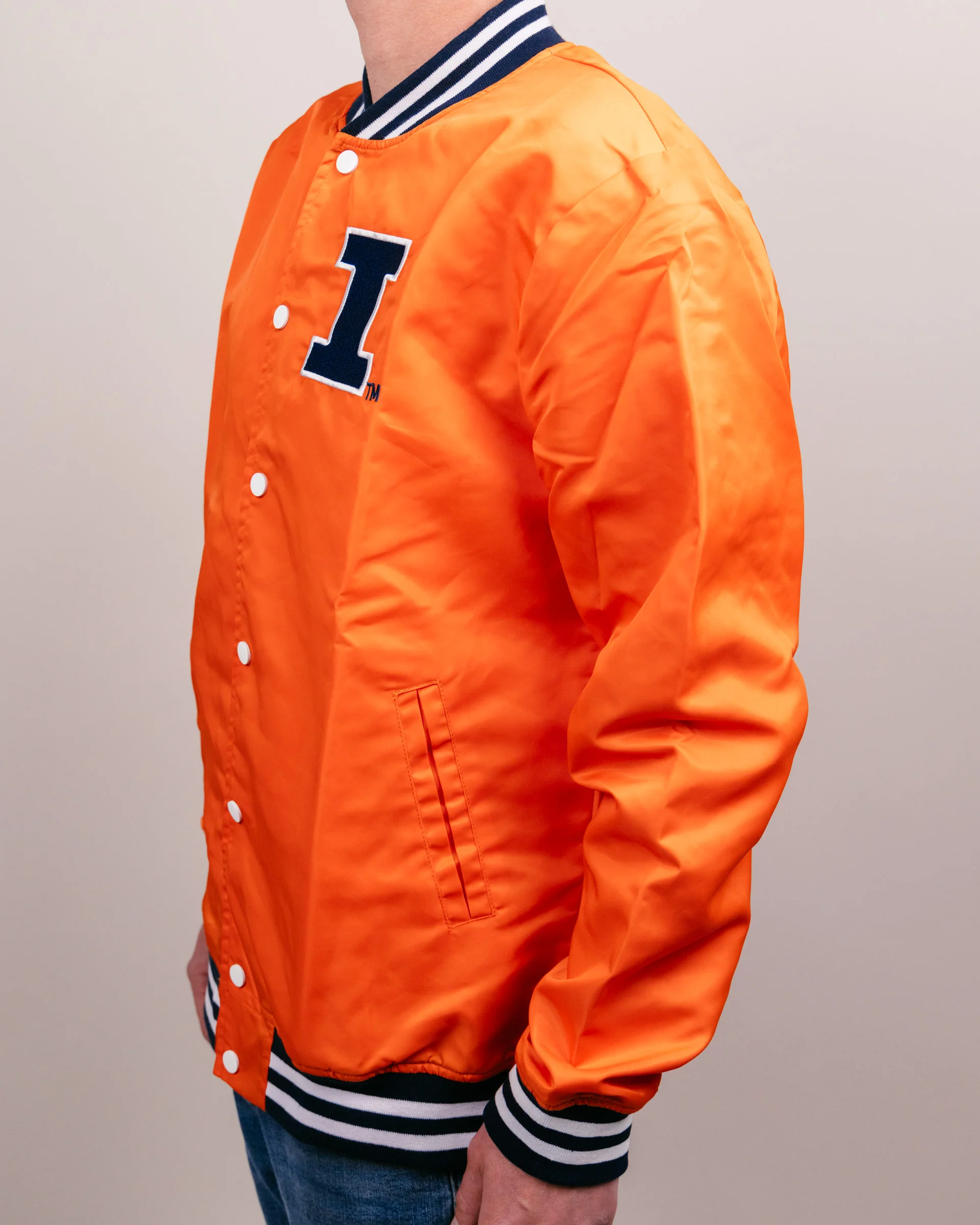 Fighting Illini Orange Letterman Jacket - Image 4