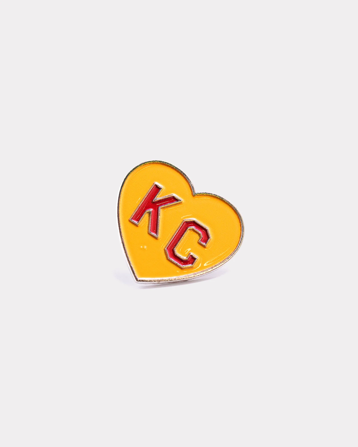 Gold & Red KC Heart Enamel Pin
