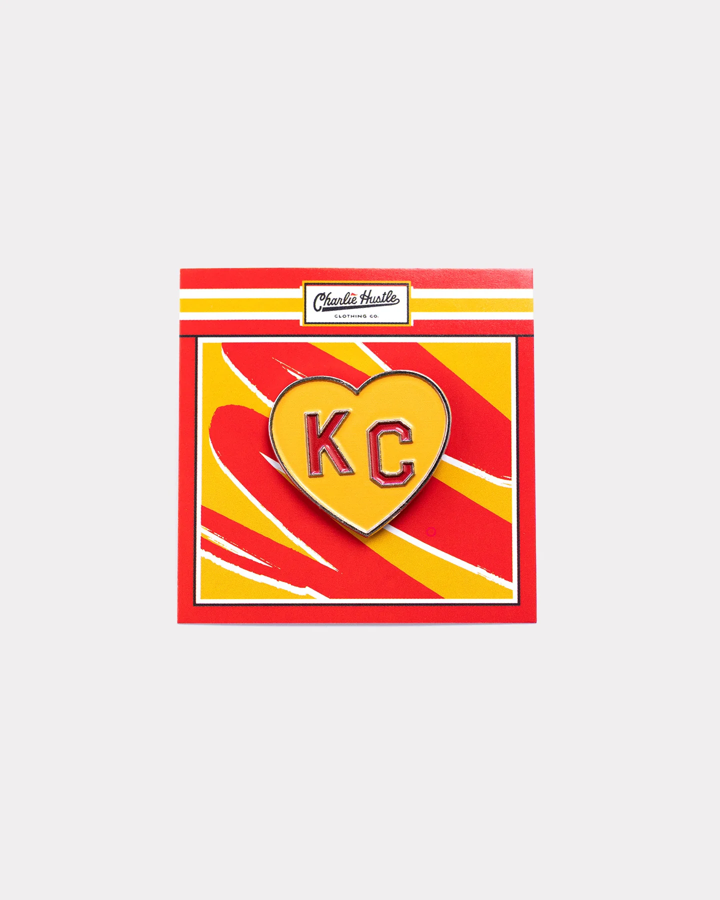 Gold & Red KC Heart Enamel Pin - Image 2