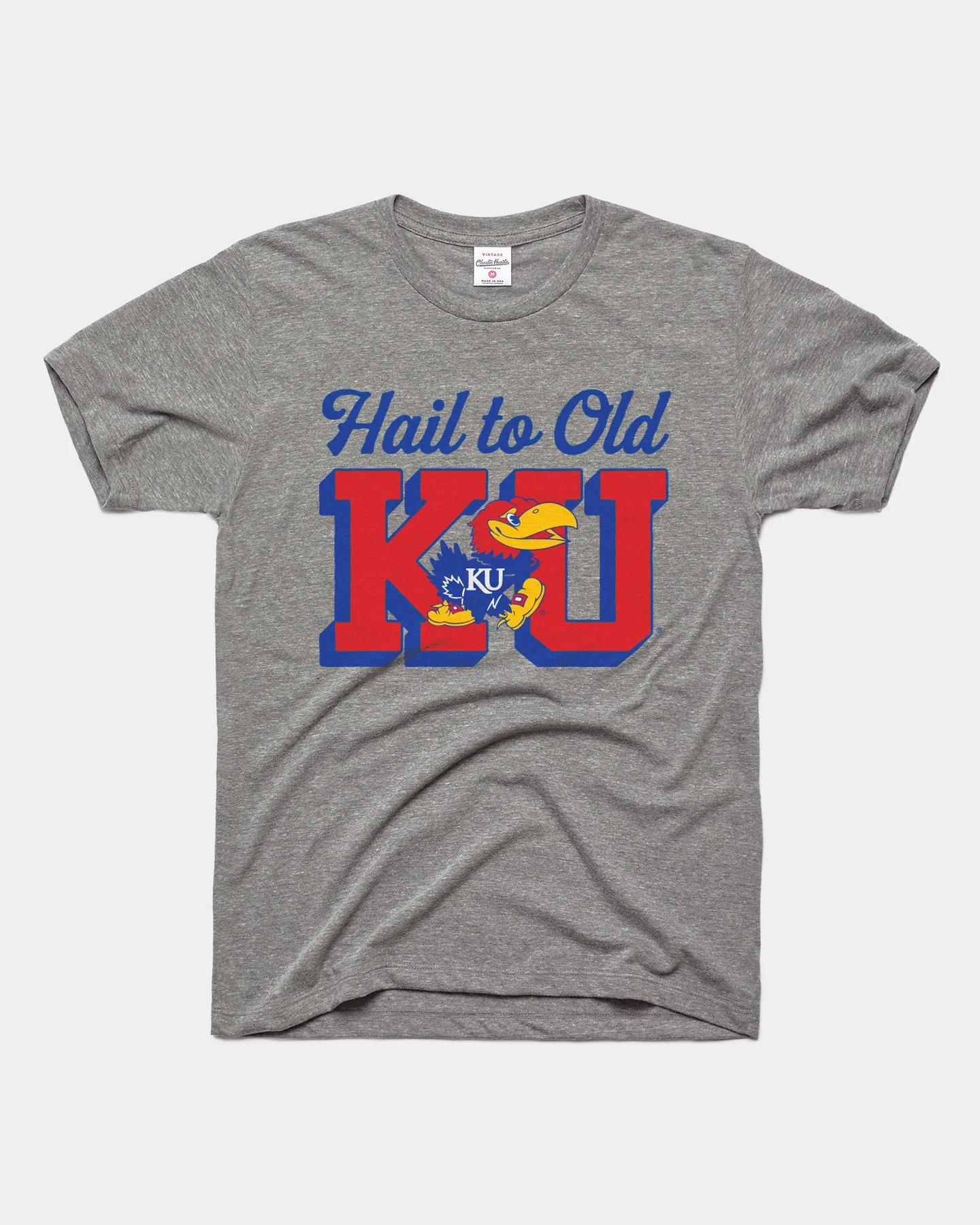 Kansas Jayhawks Hail to KU Vintage Grey T-Shirt