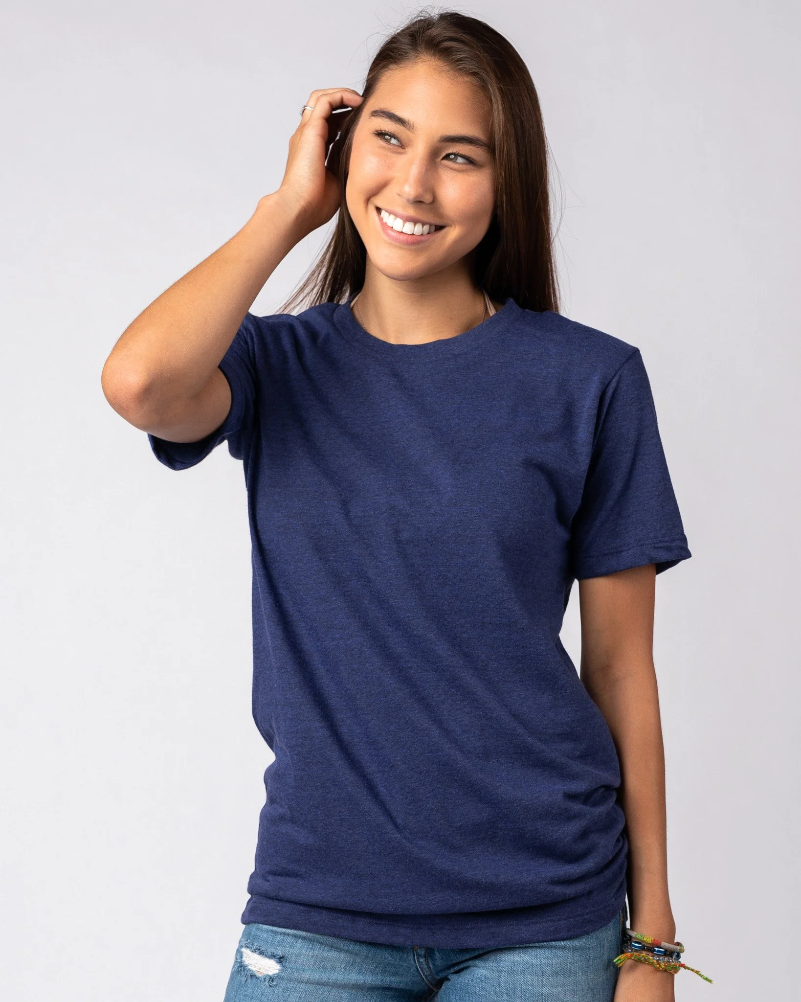 Heather Navy Unisex Essential T-Shirt - Image 3
