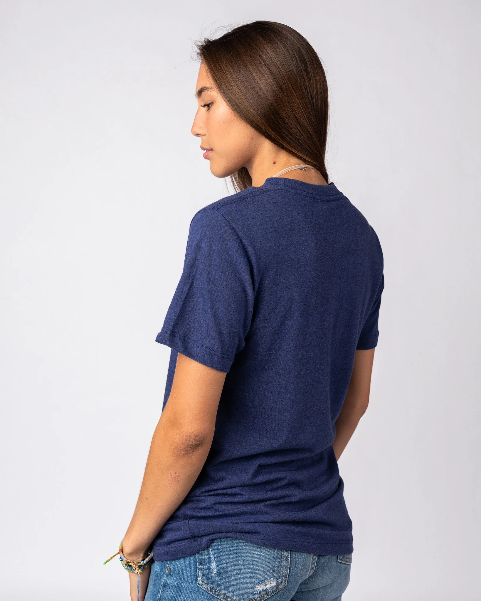 Heather Navy Unisex Essential T-Shirt - Image 4