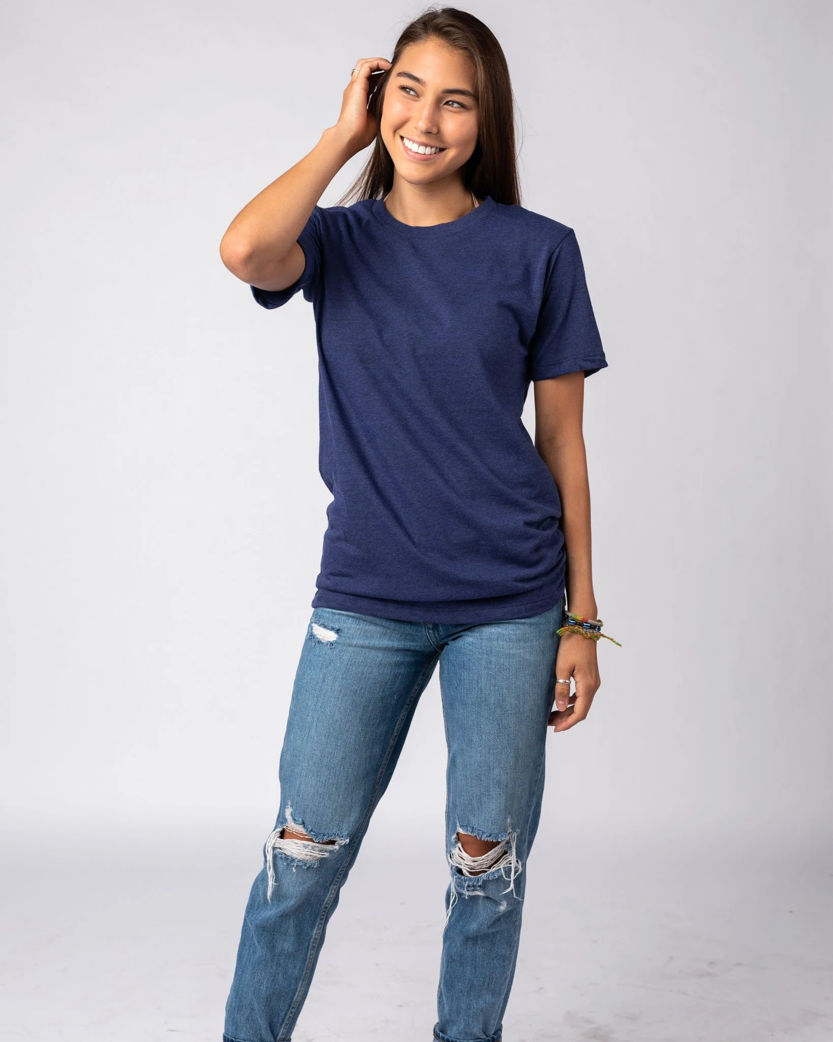 Heather Navy Unisex Essential T-Shirt - Image 5