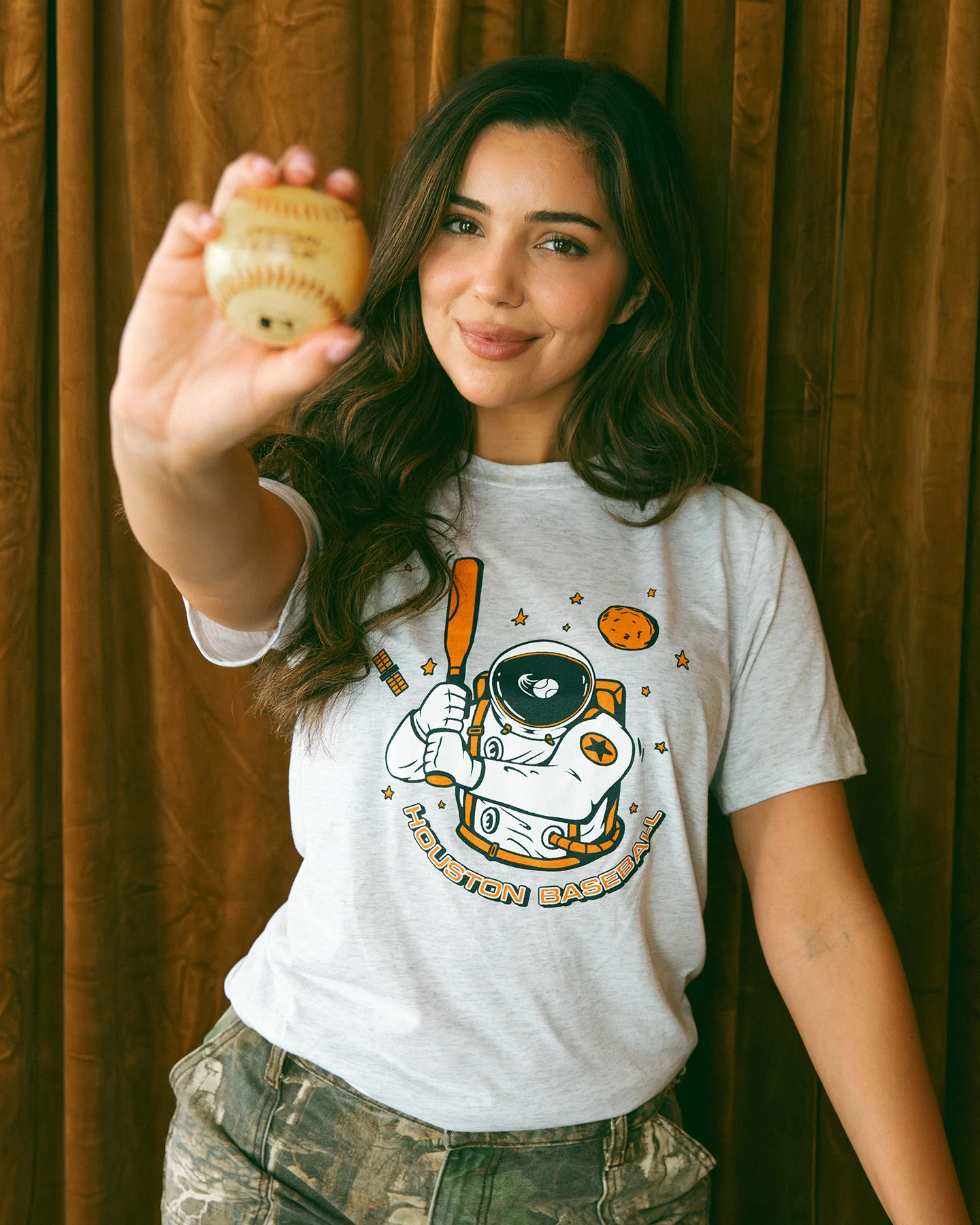 Houston Astronaut Baseball Ash T-Shirt