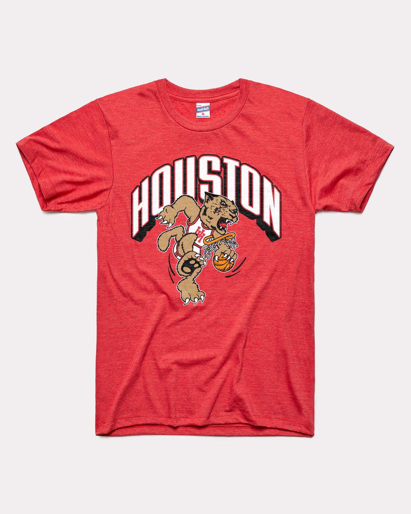 Houston Cougars Dunking Basketball Red T-Shirt