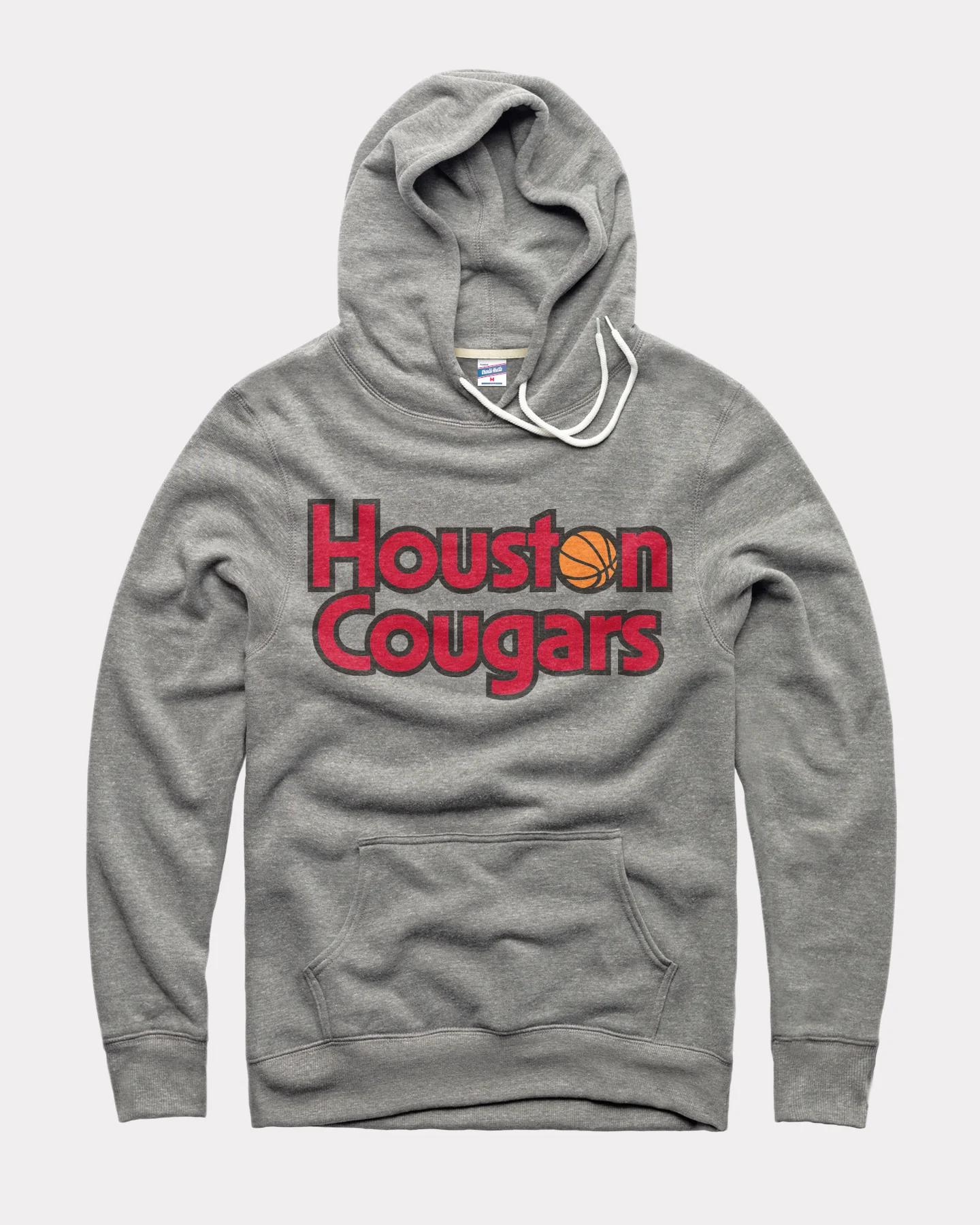 Houston Cougars Stacked Hoops Vintage Grey Hoodie