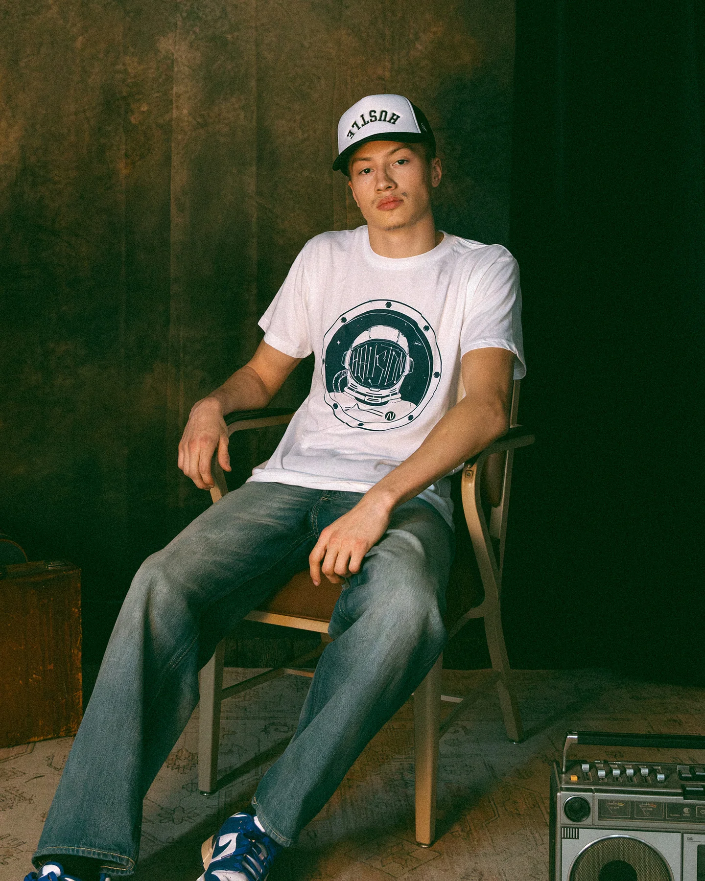 Houston TX Astronaut Vintage White T-Shirt