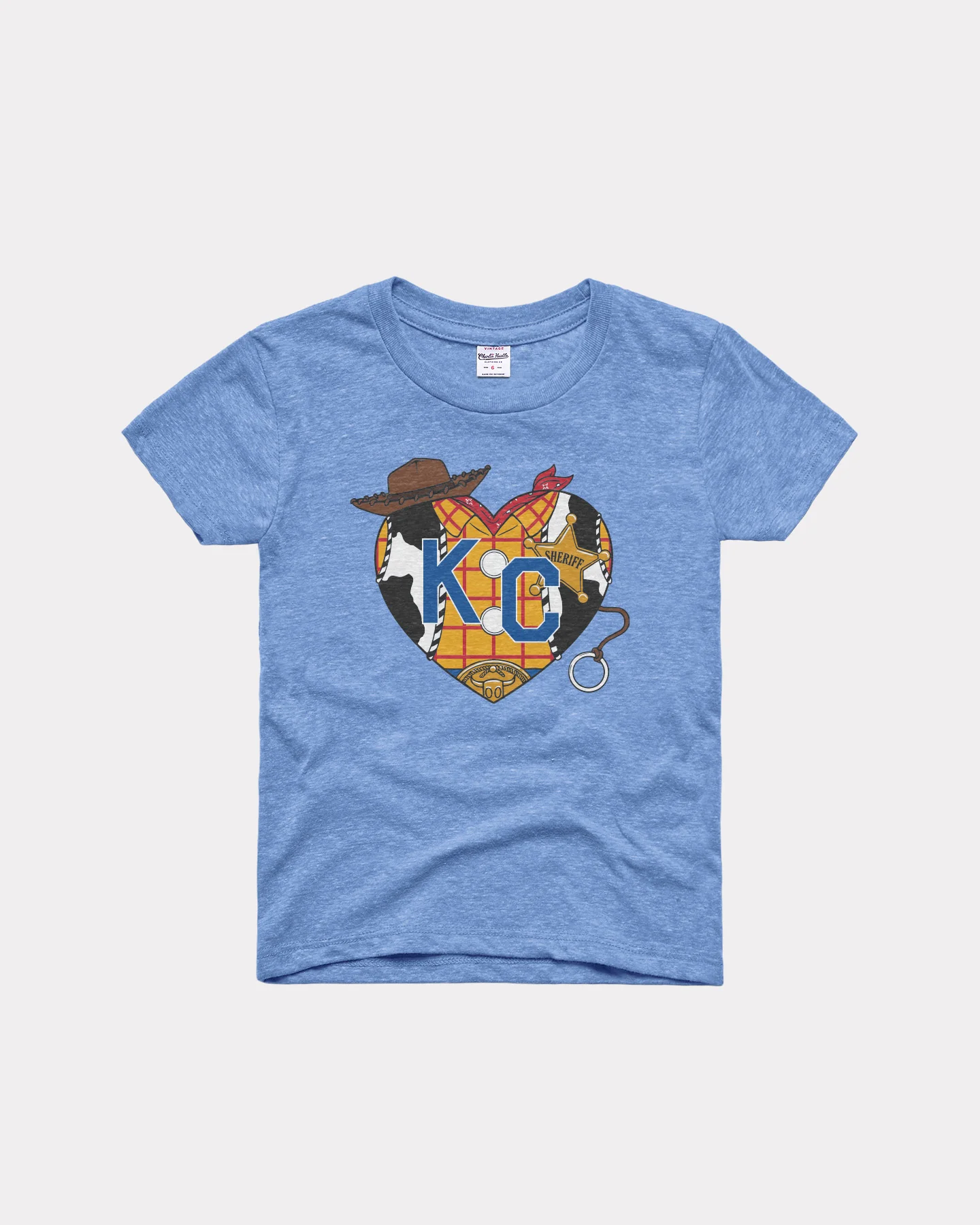 Howdy KC Heart Kids Vintage Blue T-Shirt