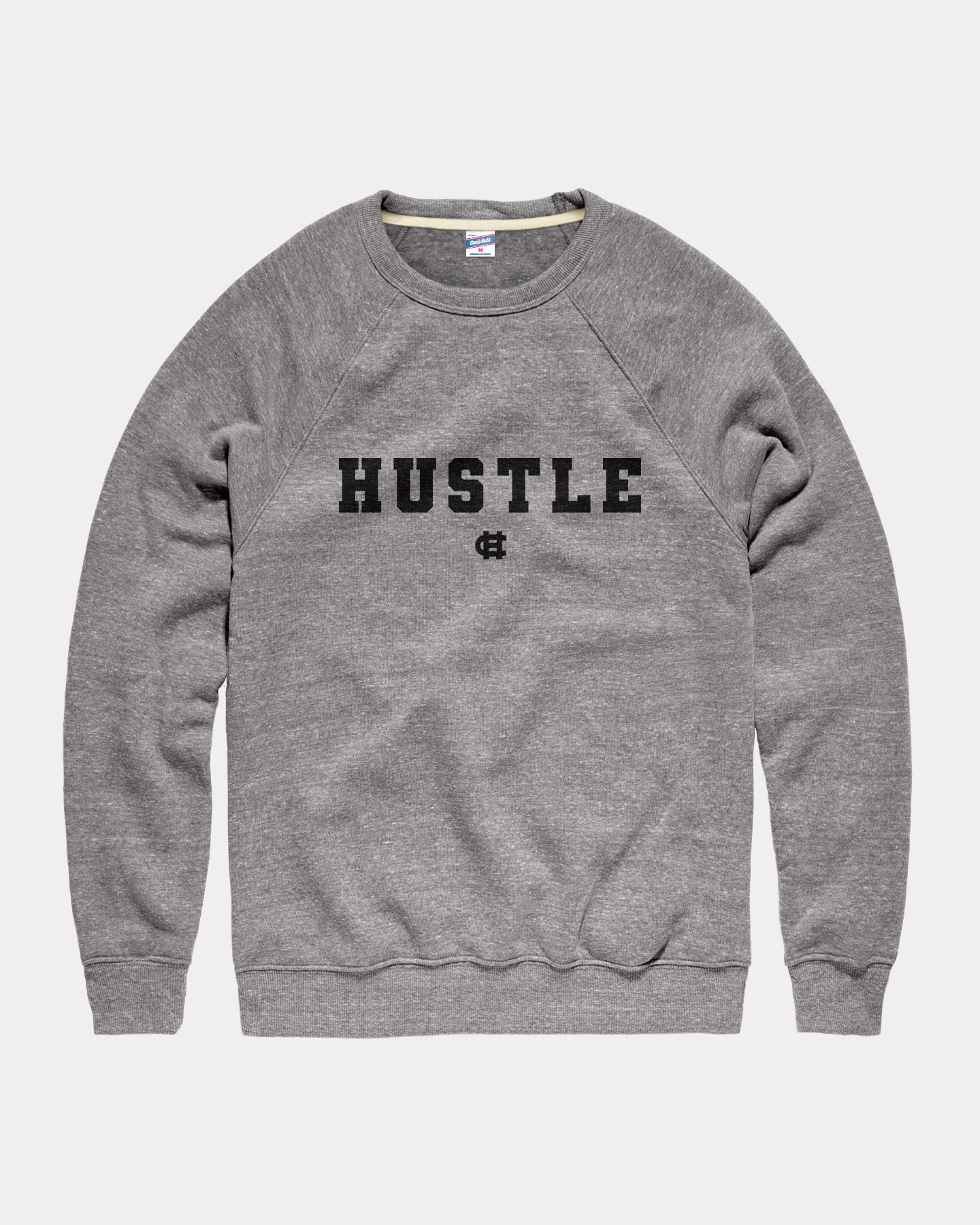 Hustle CH Monogram Embroidered Grey Crewneck