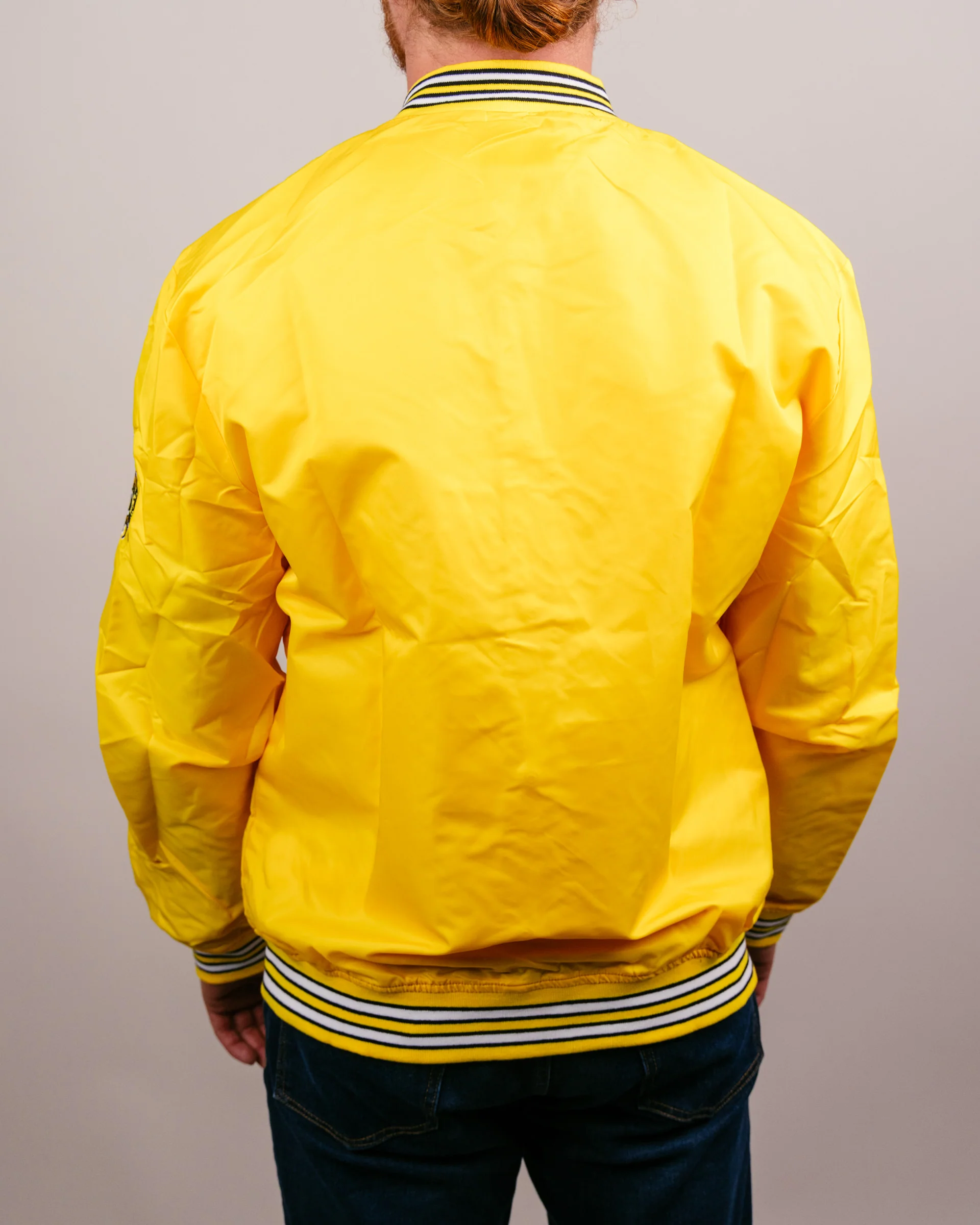 Iowa Hawks Script Yellow Letterman Jacket - Image 4