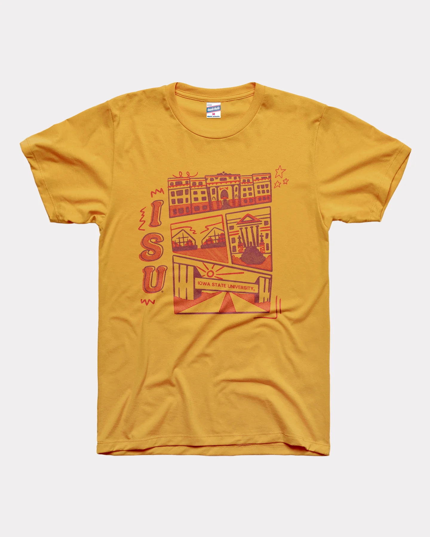 Iowa State Campus Landmarks Gold T-Shirt