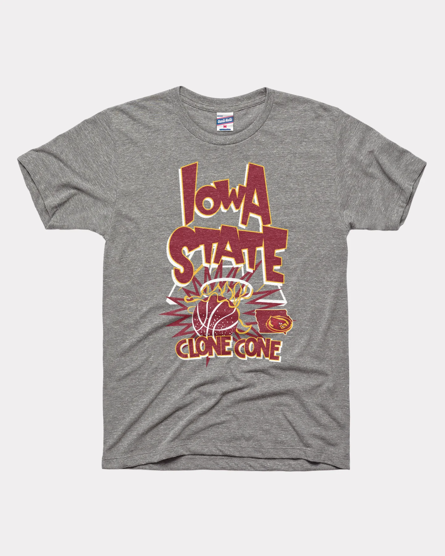 Iowa State Cyclones Bball Slam Vintage Grey T-Shirt