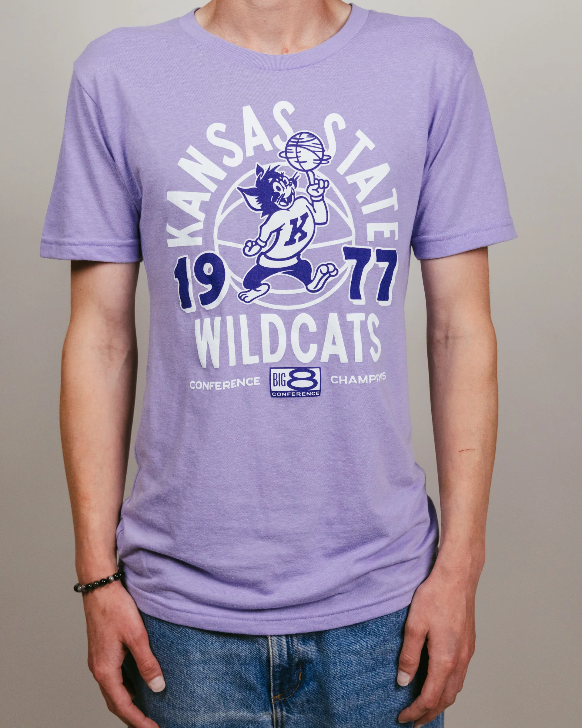 K-State 1977 Big 8 Champs Lavender T-Shirt - Image 2