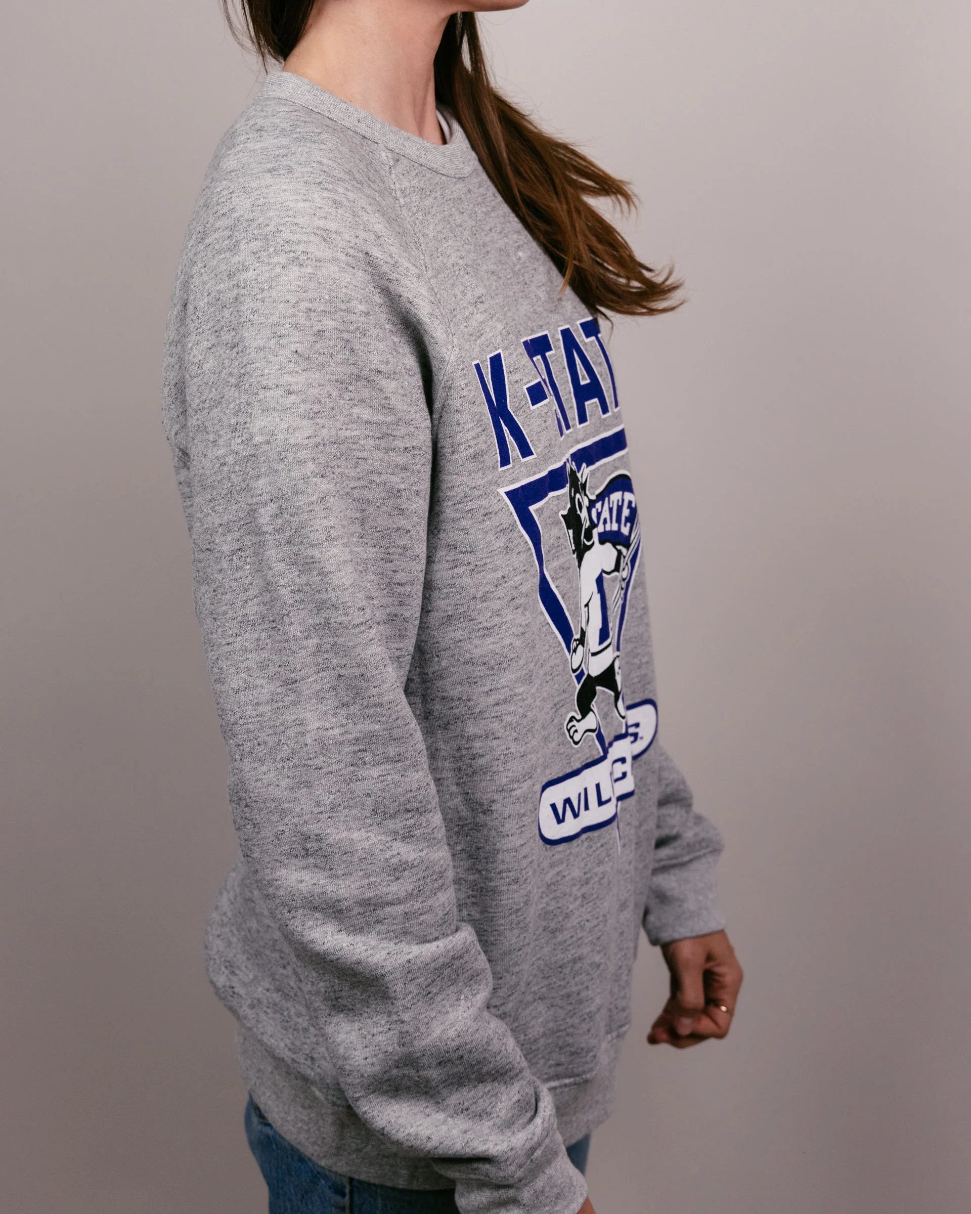 K-State Victory Wildcats Athletic Grey Crewneck - Image 3