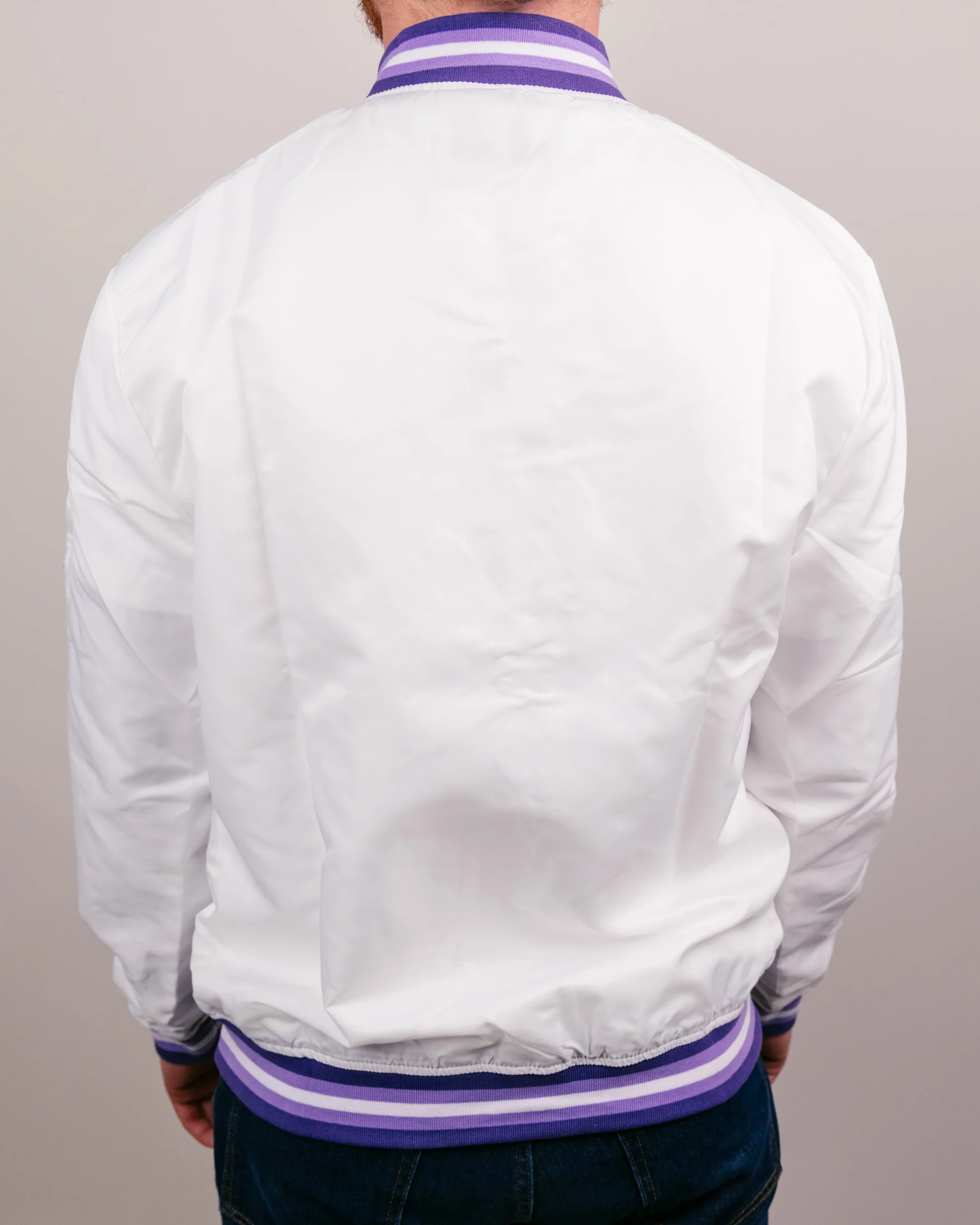 K-State Wildcats Script White Letterman Jacket - Image 6