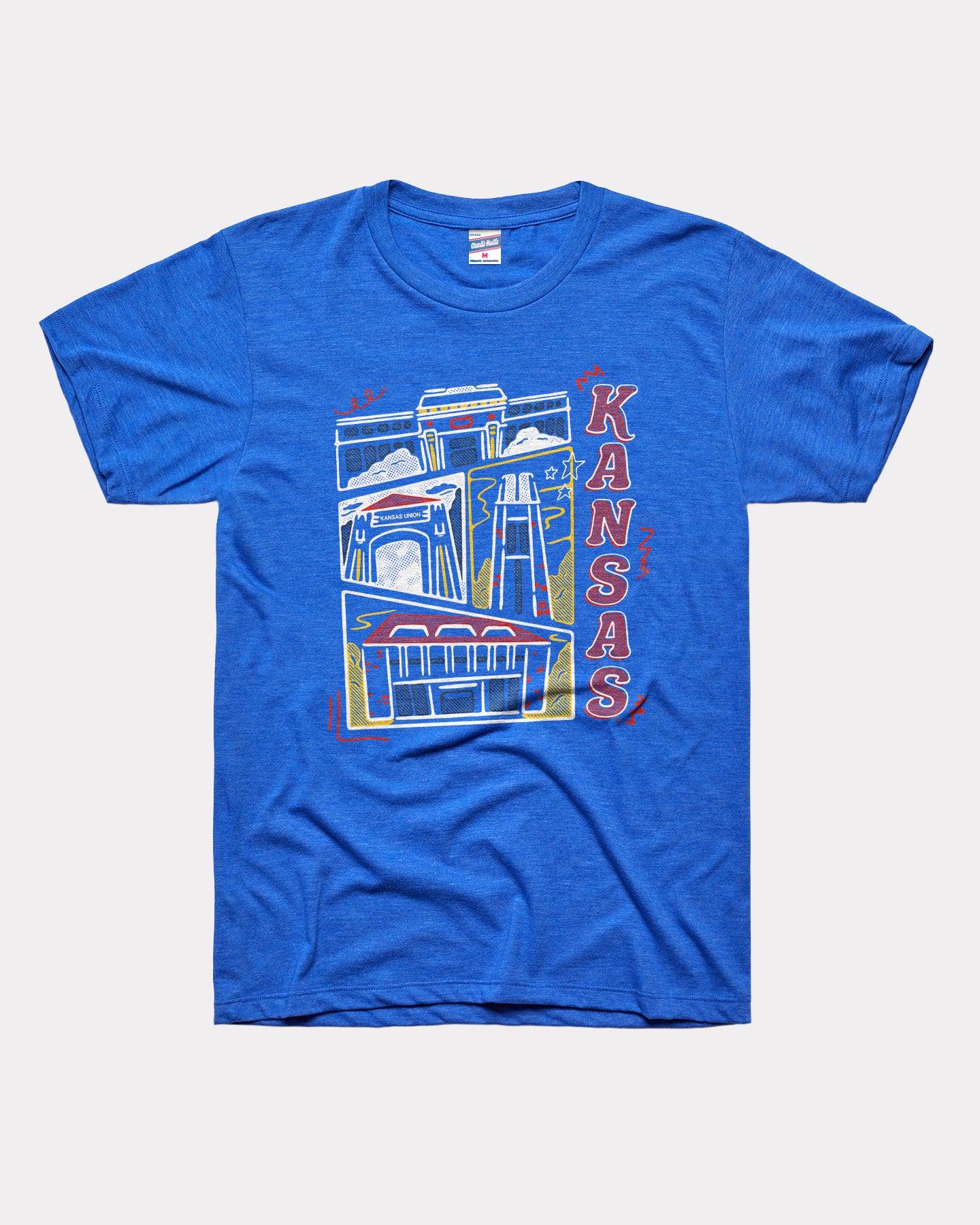 Kansas Campus Landmarks Heather Royal T-Shirt