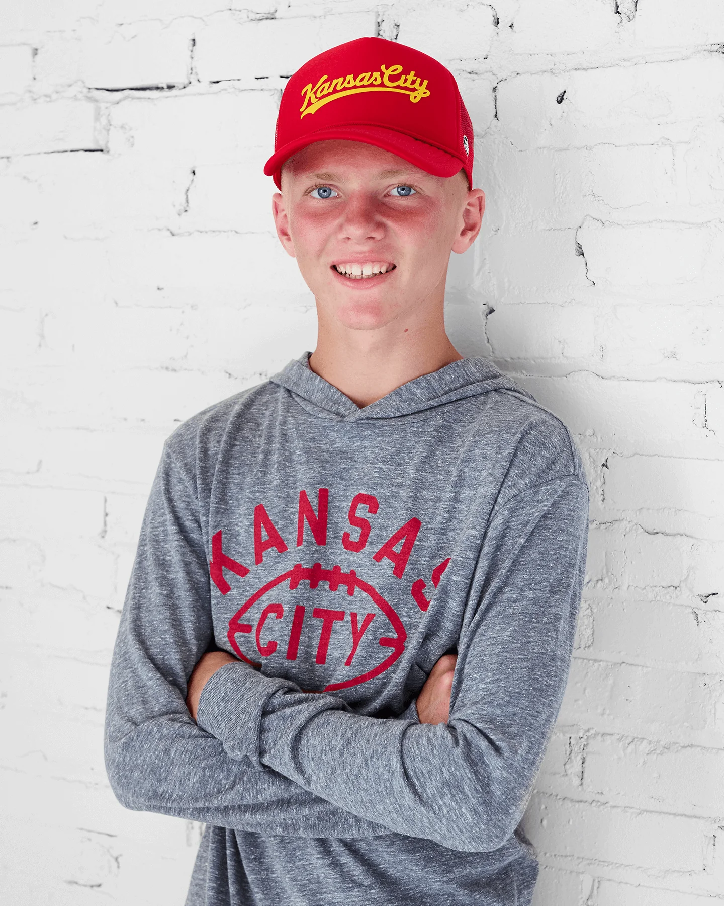 Kansas City Football Grey Lightweight Hoodie - Image 2