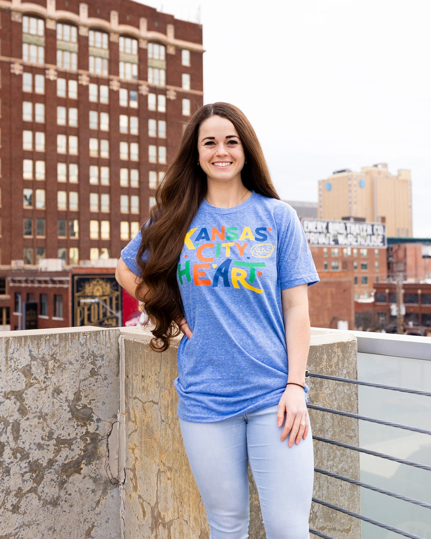 Kansas City Has Heart 2026 Vintage Blue T-Shirt - Image 2