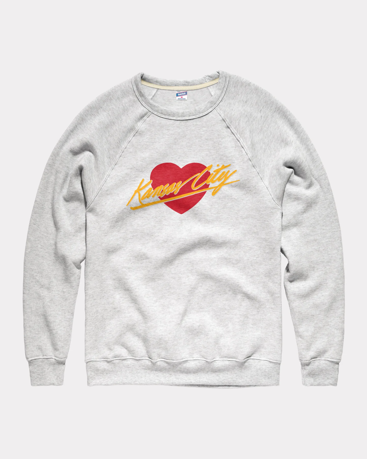 Kansas City Script Heart Ash Crewneck