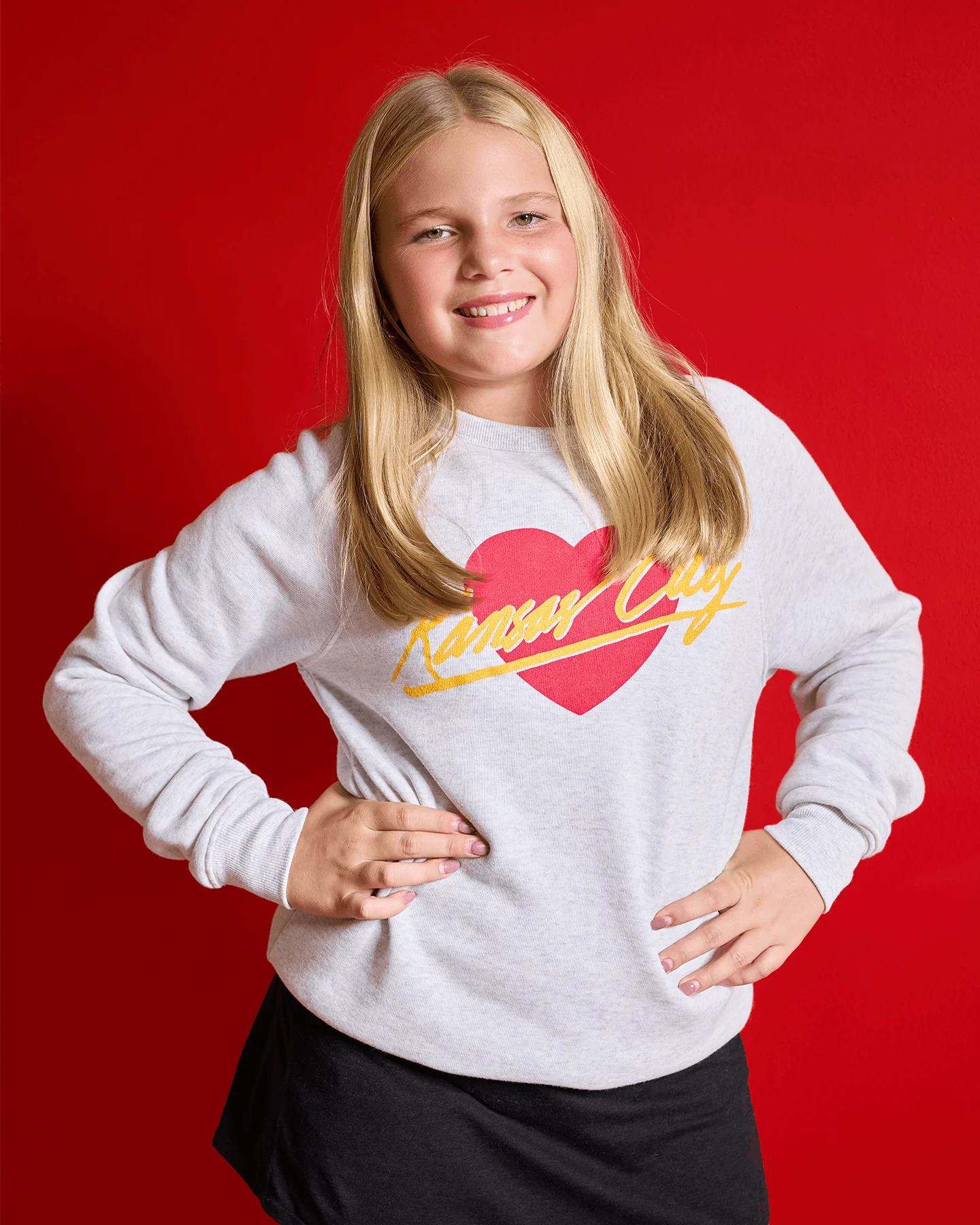 Kansas City Script Heart Ash Crewneck - Image 2