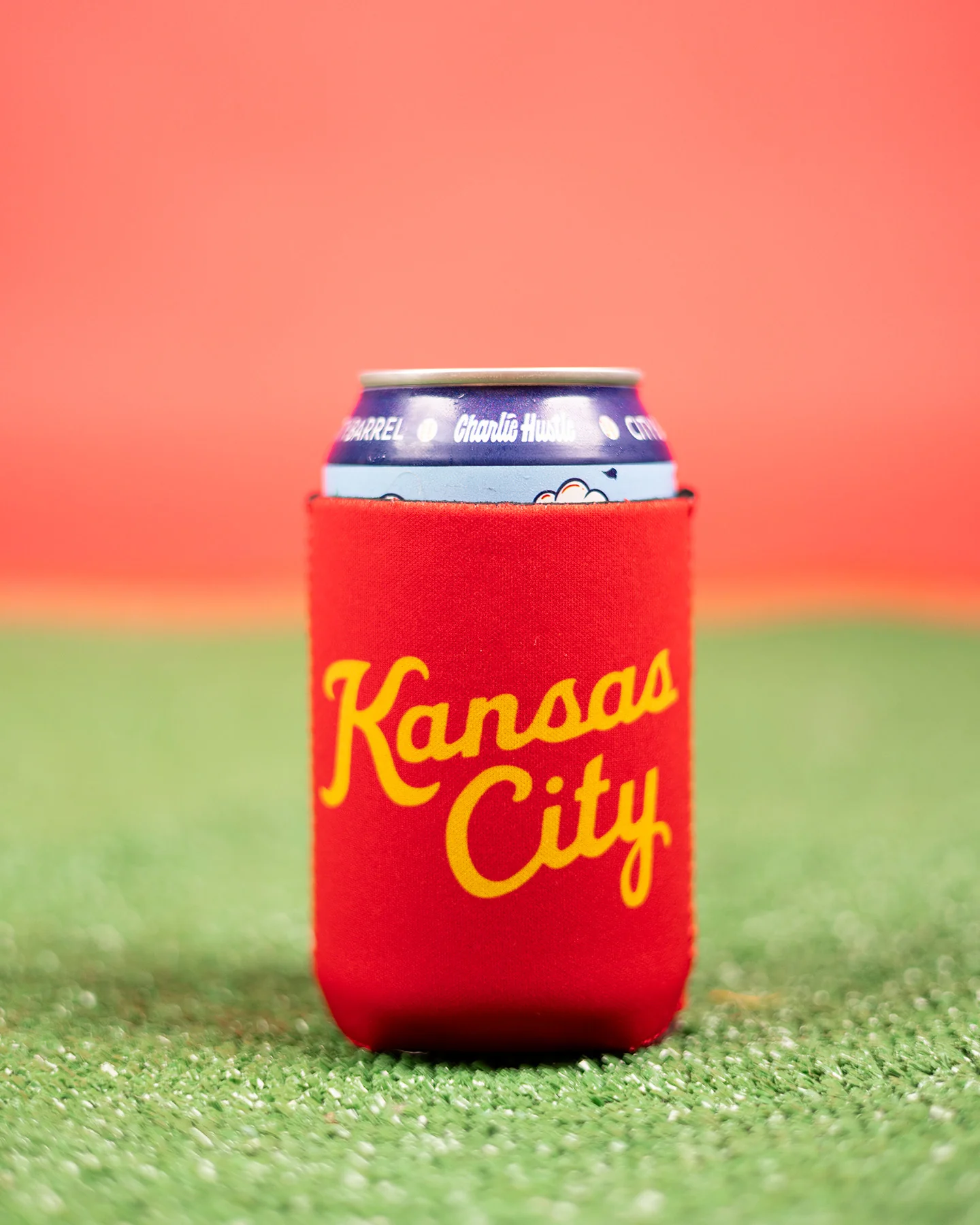 Kansas City Script Red Koozie - Image 2