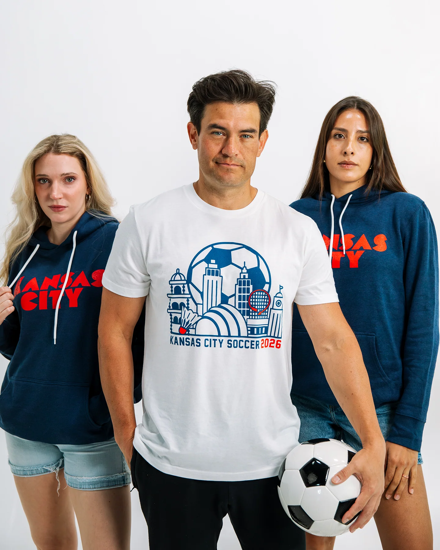 Kansas City Soccer 2026 Skyline Vintage White Tee - Image 2