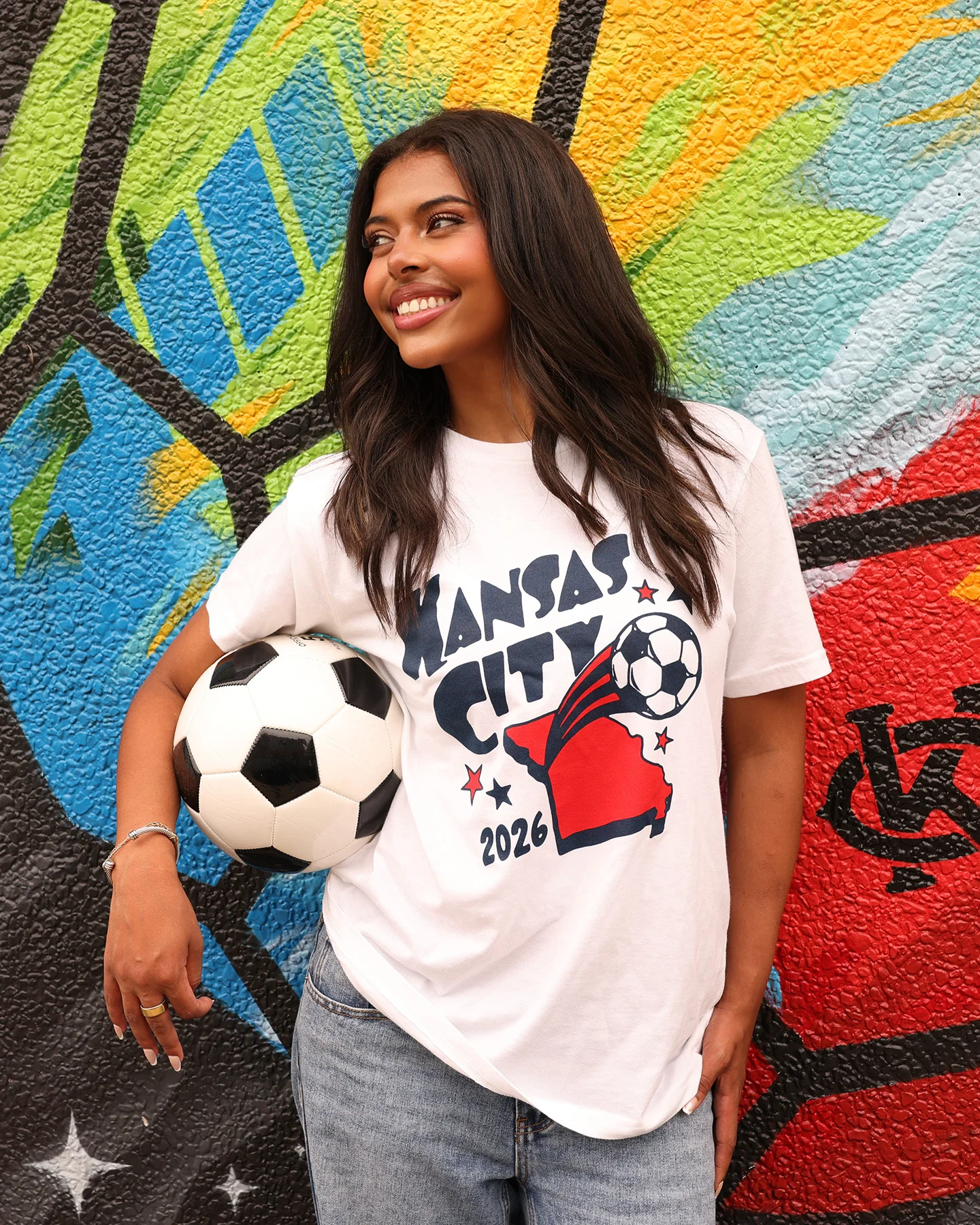 Kansas City Soccer 2026 Vintage White T-Shirt - Image 2