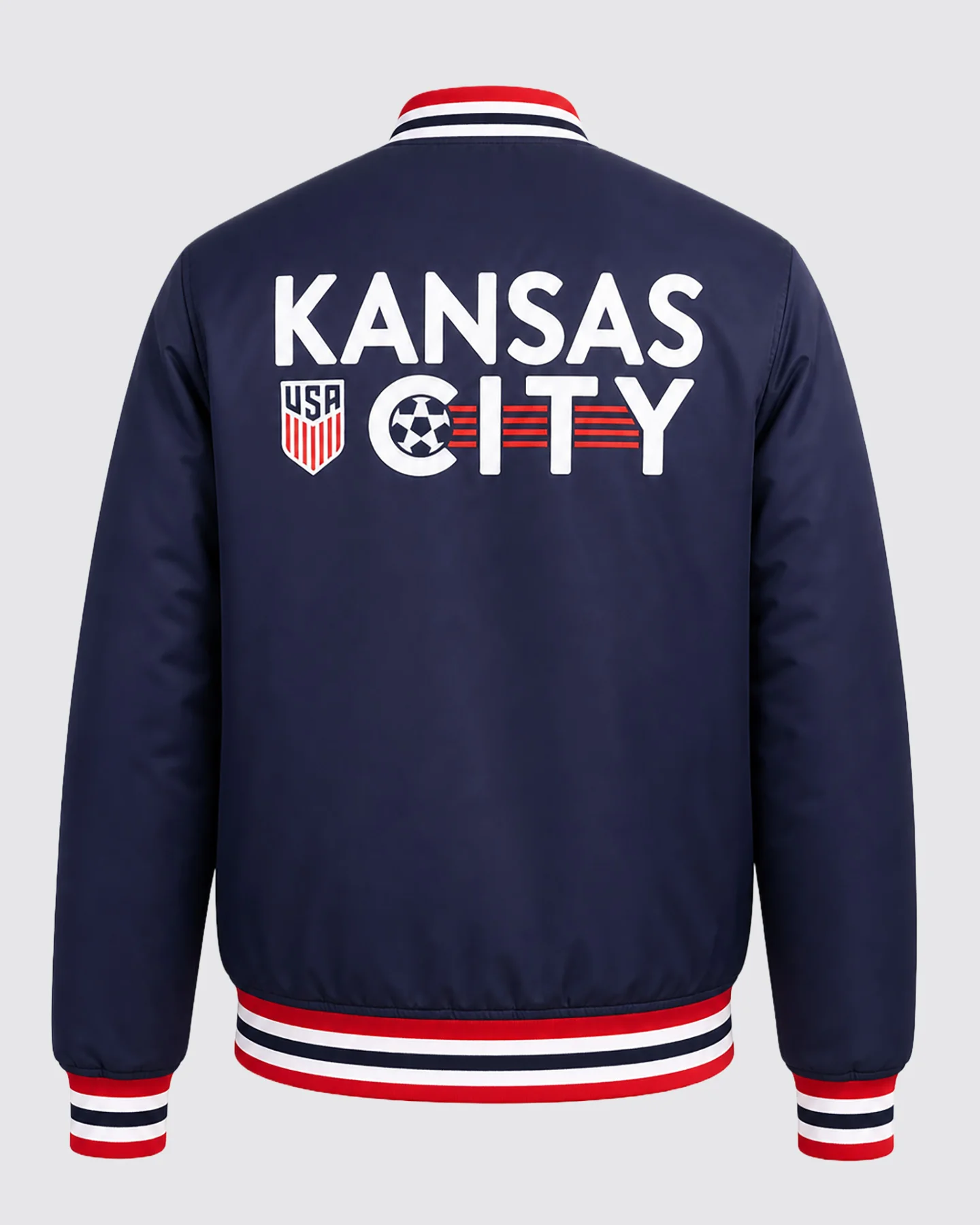 Kansas City US Soccer Navy Letterman Jacket - Image 2