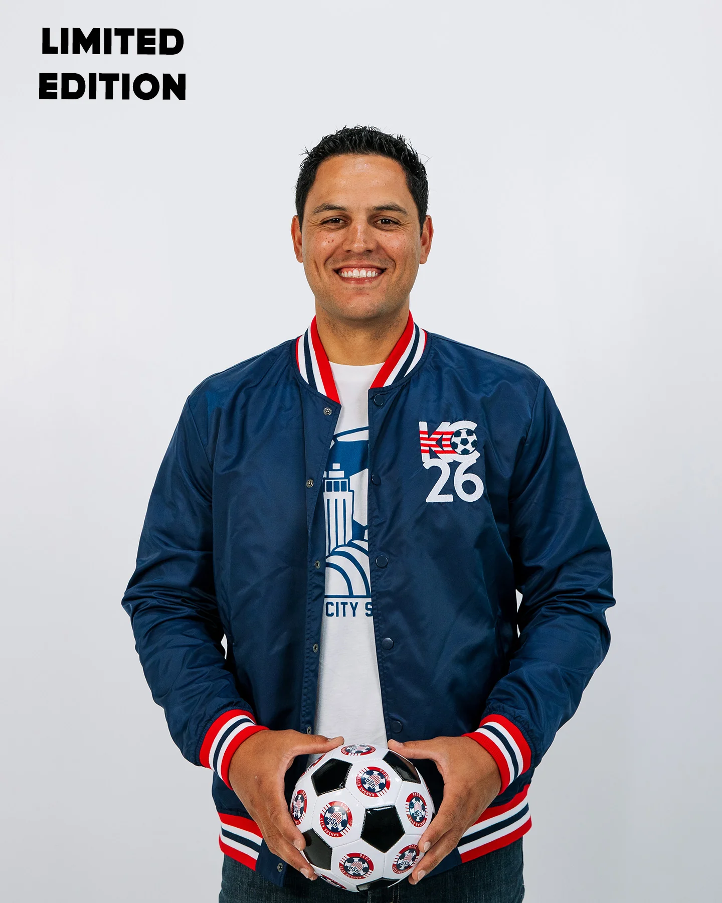 Kansas City US Soccer Navy Letterman Jacket - Image 3