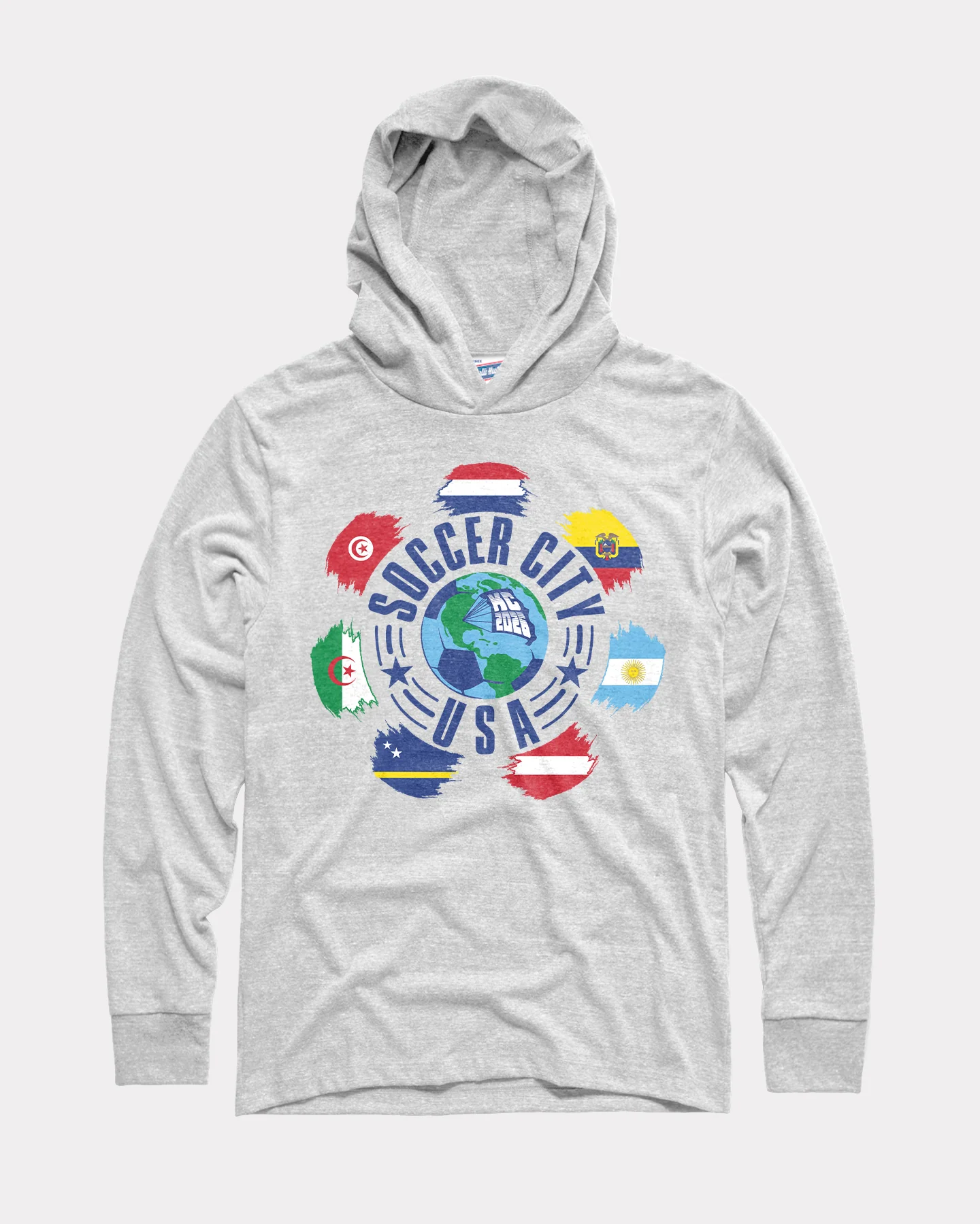 Kansas City World Soccer Ash Lightweight T-Shirt Hoodie