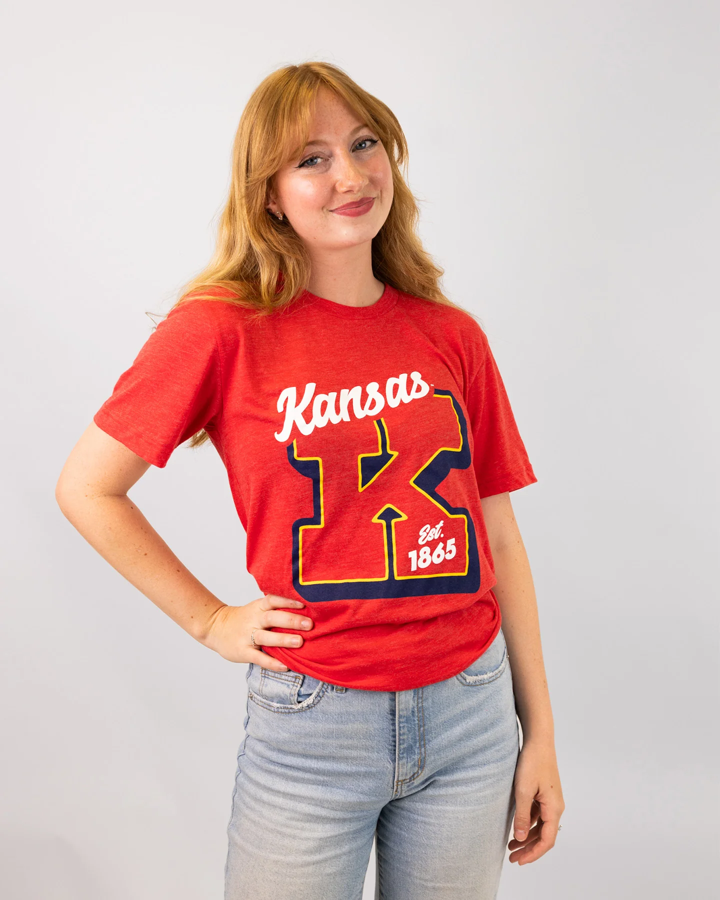 Kansas EST 1865 Red T-Shirt - Image 2